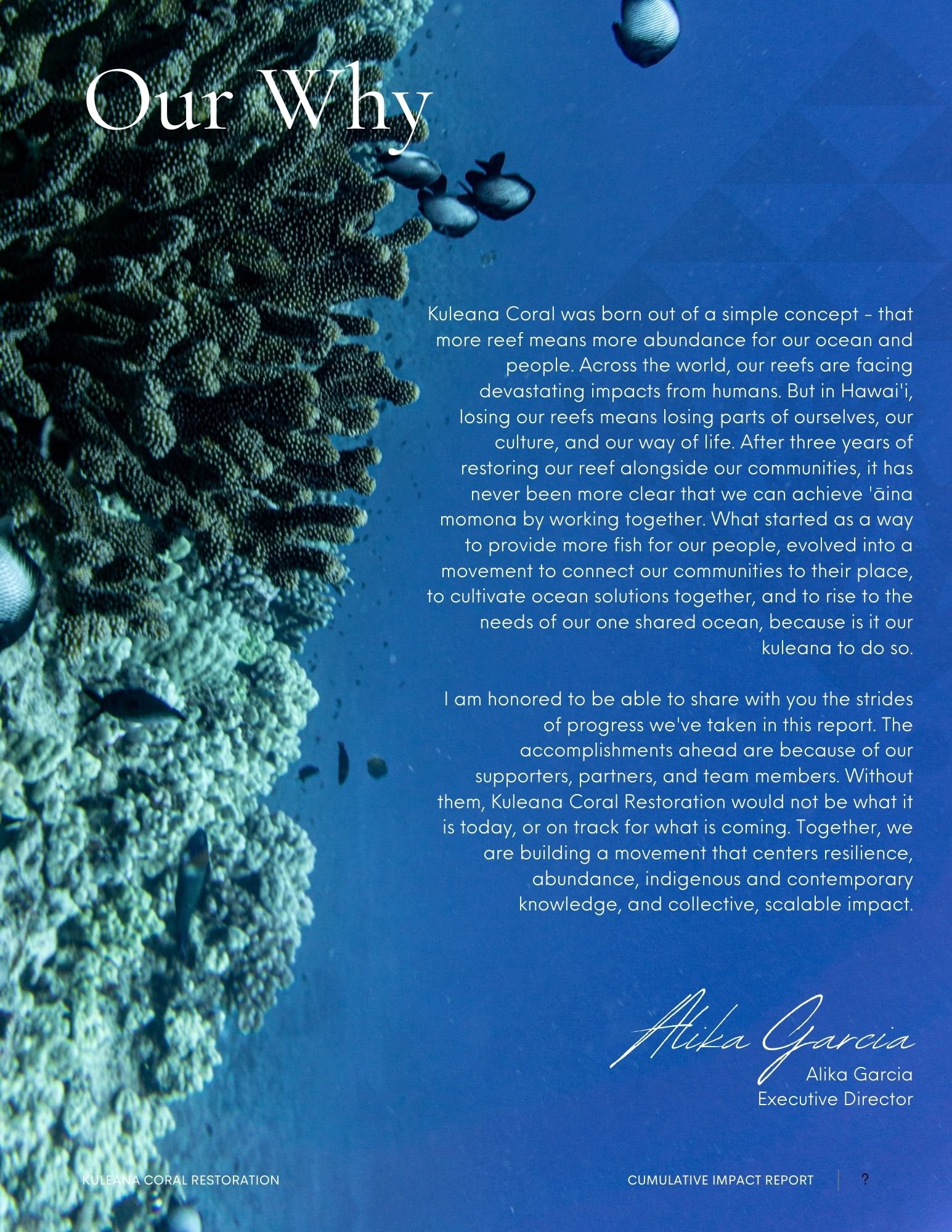 Kuleana Coral Restorationʻs Our Why