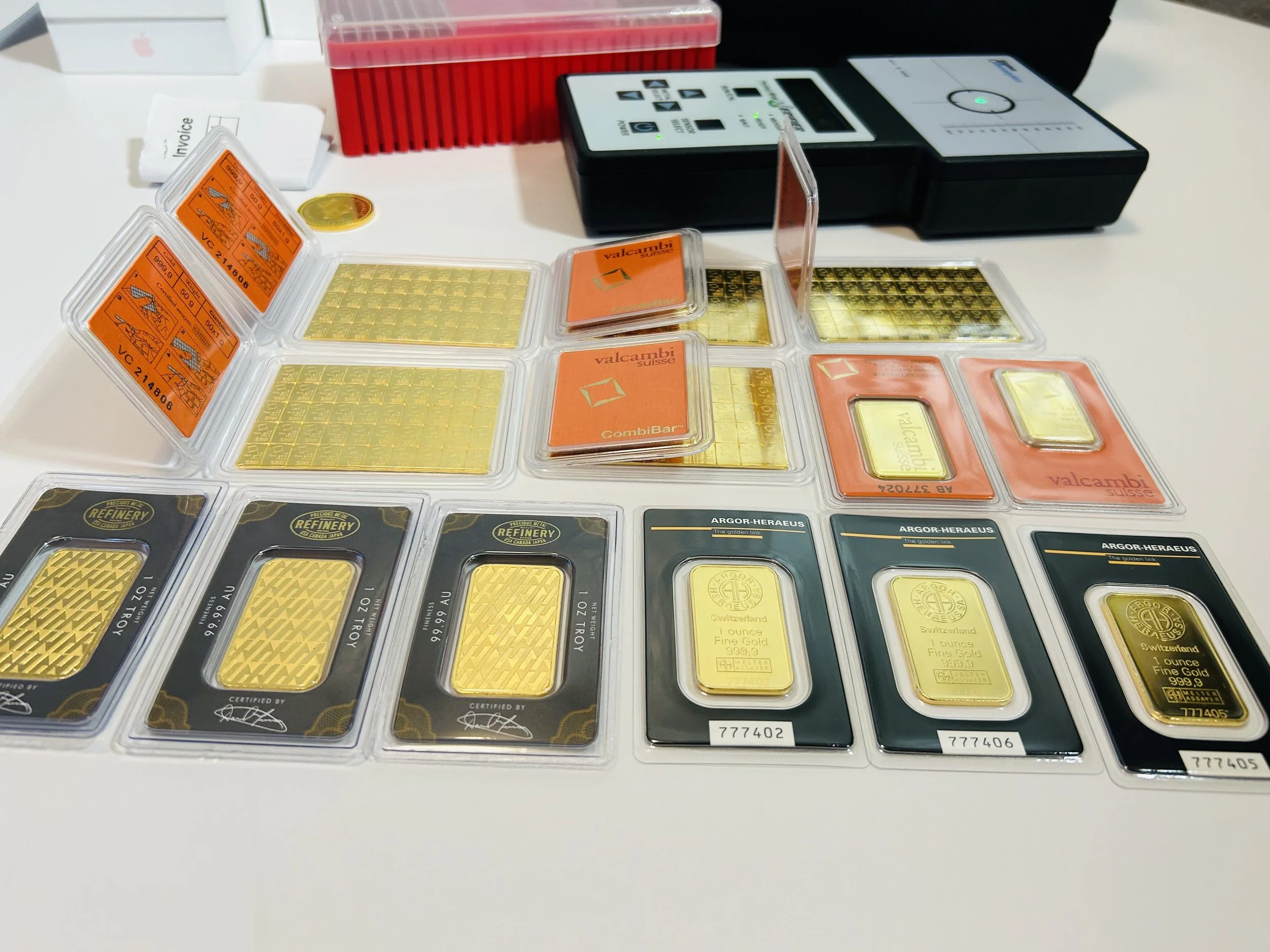 1 oz Gold Bar Argor Heraeus New w/Assay