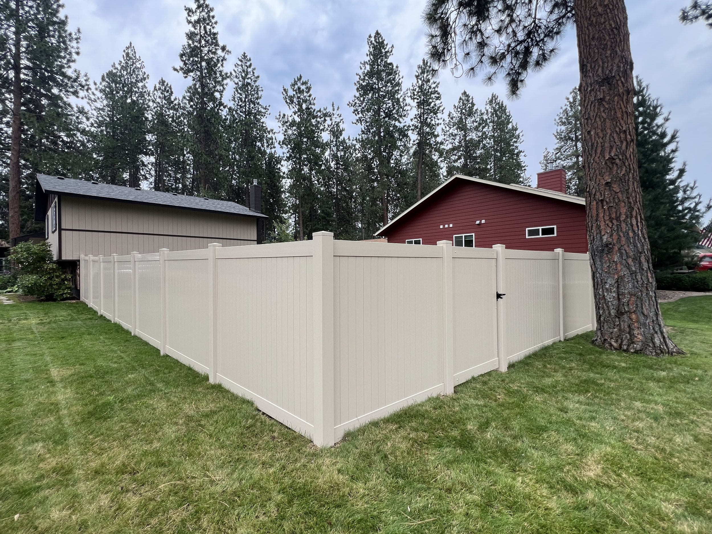 White Viny Privacy Fence