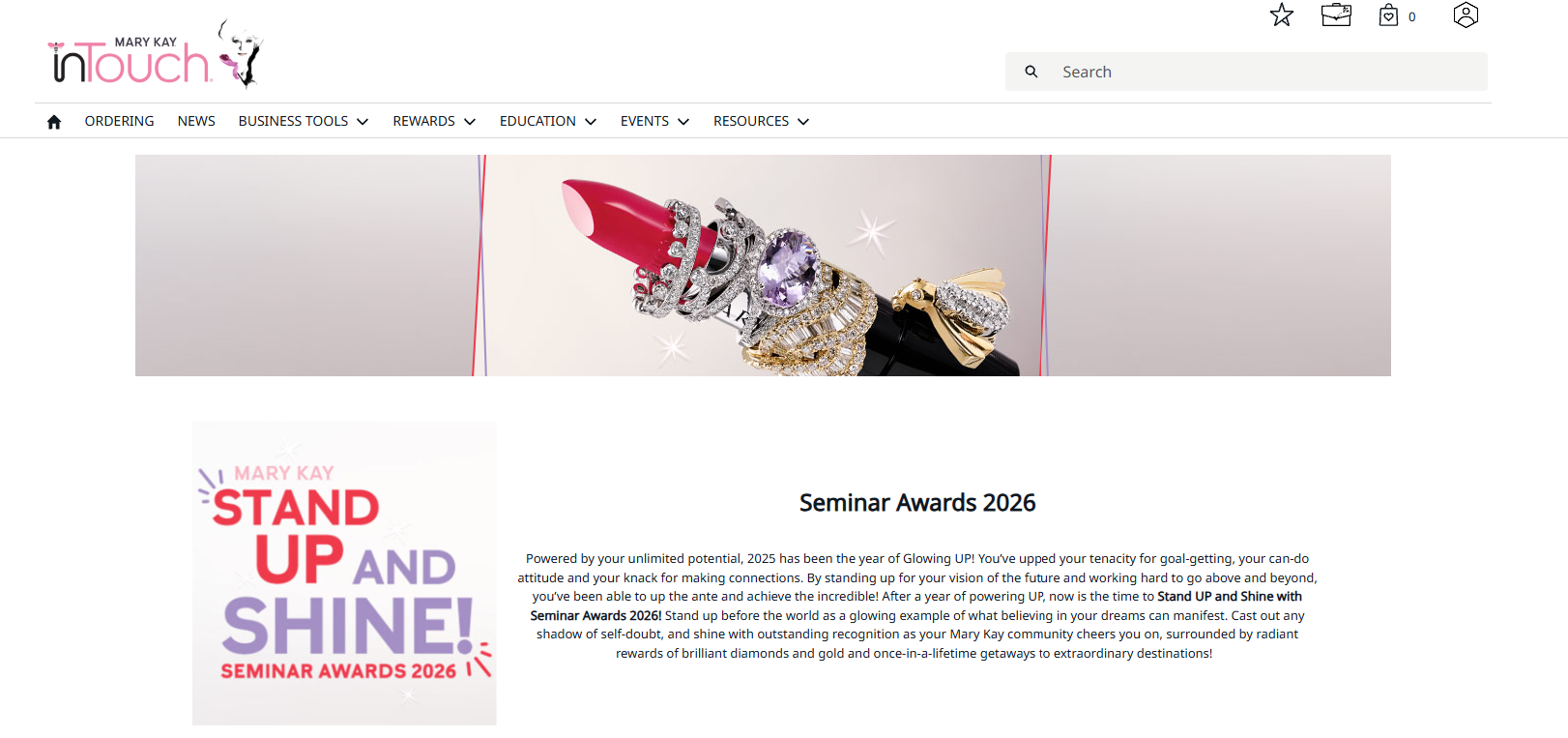 Seminar Awards 2026 landing page