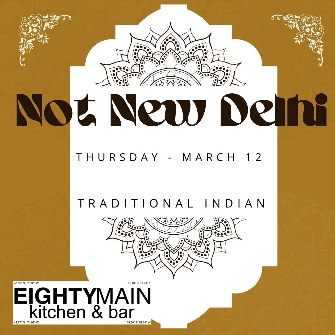 Join us for Thursdays Pop Up, NOT NEW DELHI ! Always fun and always delish. See you soon.