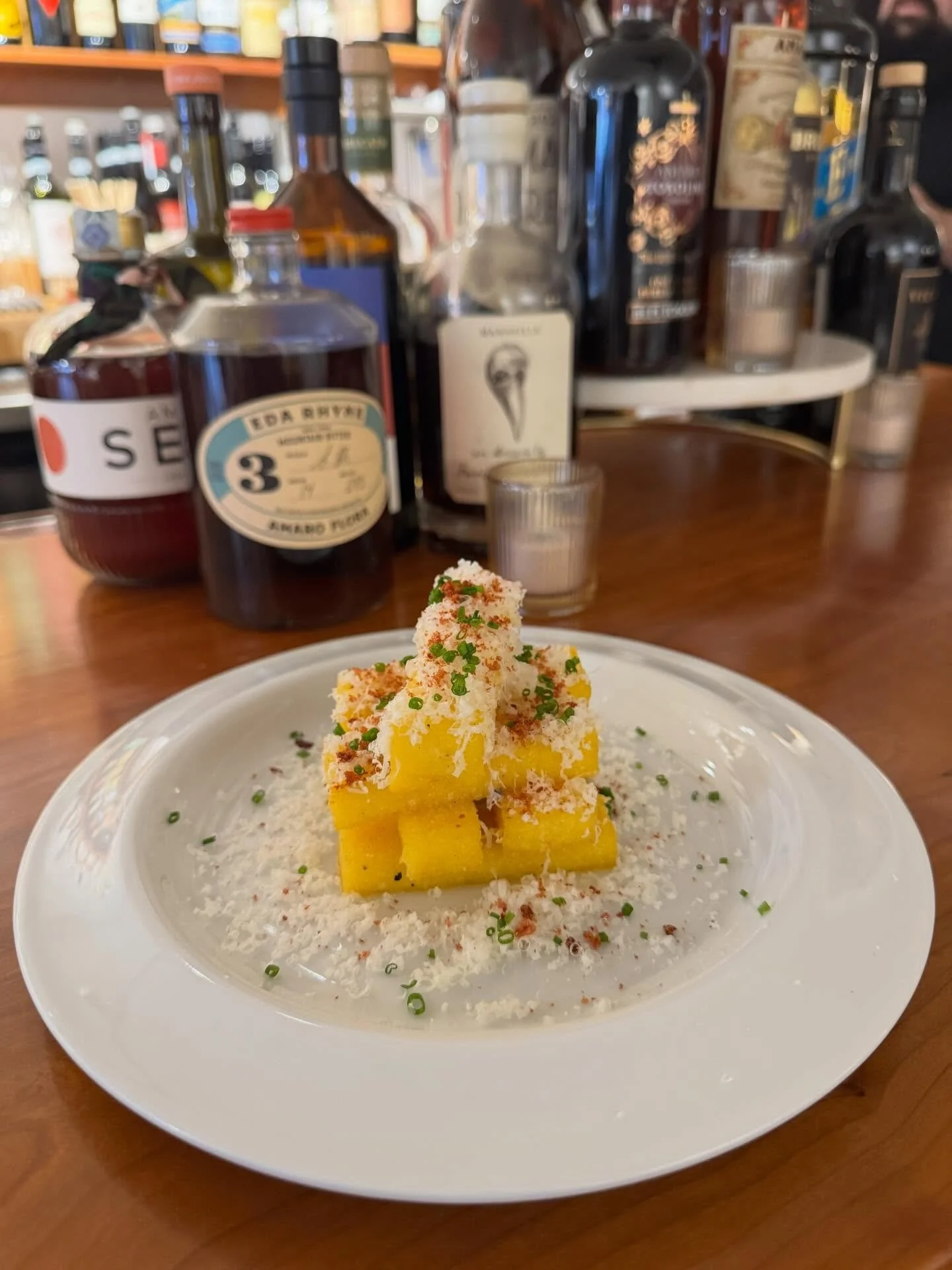 Off menu tonight 3/21 - Polenta Fries, Parmesan, black truffle, prosciutto crumbs. #delish