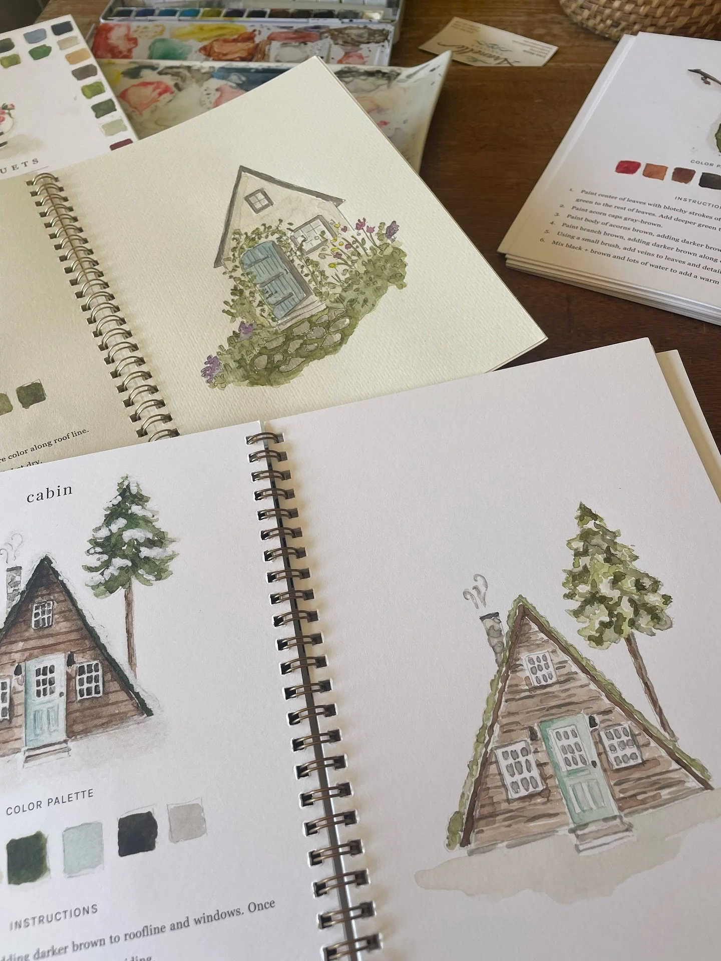 I stopped by Aranelle yesterday and enjoyed their beautiful selection of Emily Lex watercolor workbooks.

Here are a few of the pages I&rsquo;ve painted myself. I also turn some of the artwork into notecards and gift tags.
~ Robin Safford, La Mesa
