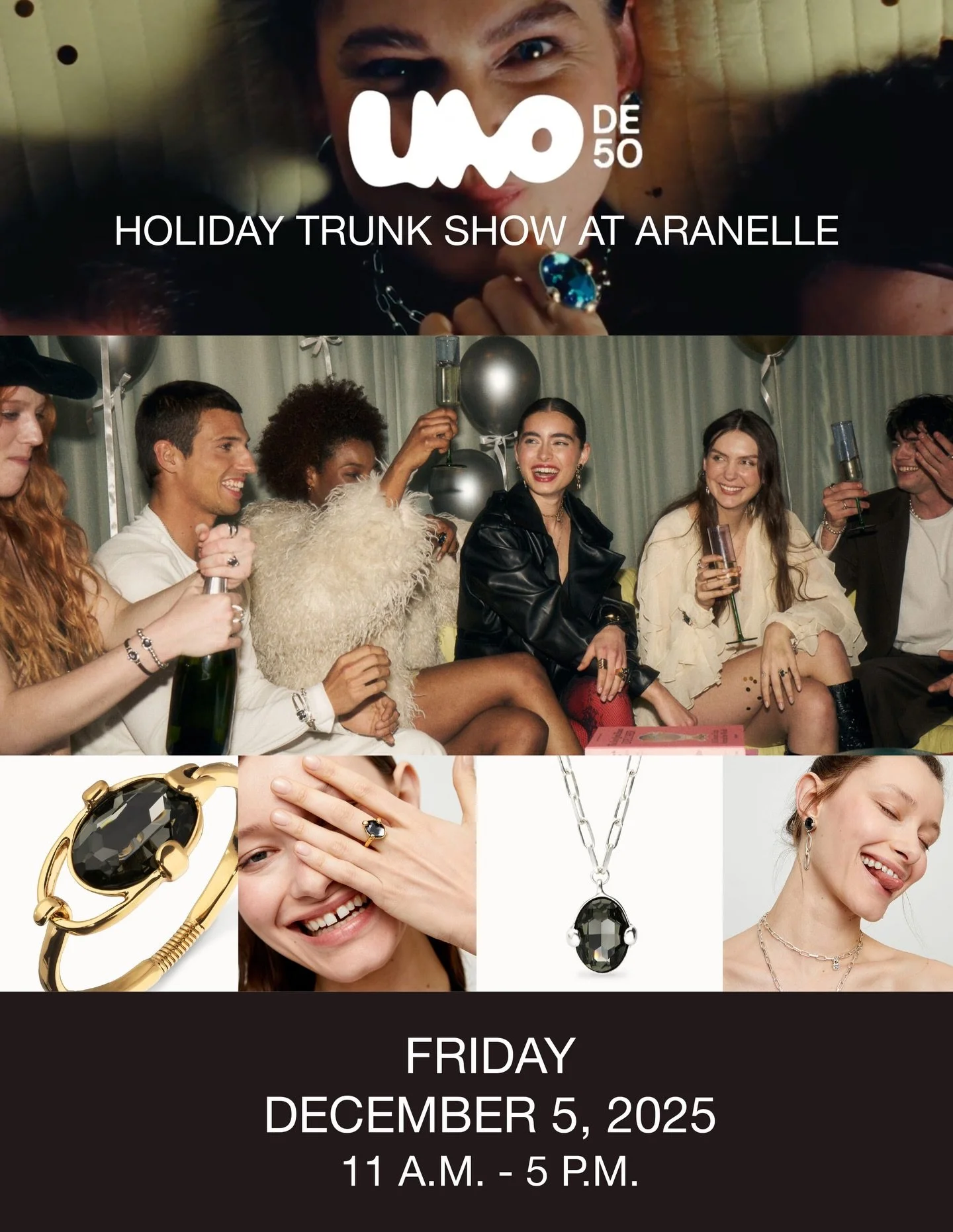Mark your calendar for Friday. UNOde50 is joining us with a full holiday showcase and plenty of pieces you&rsquo;ll want to try on. 💃🏻