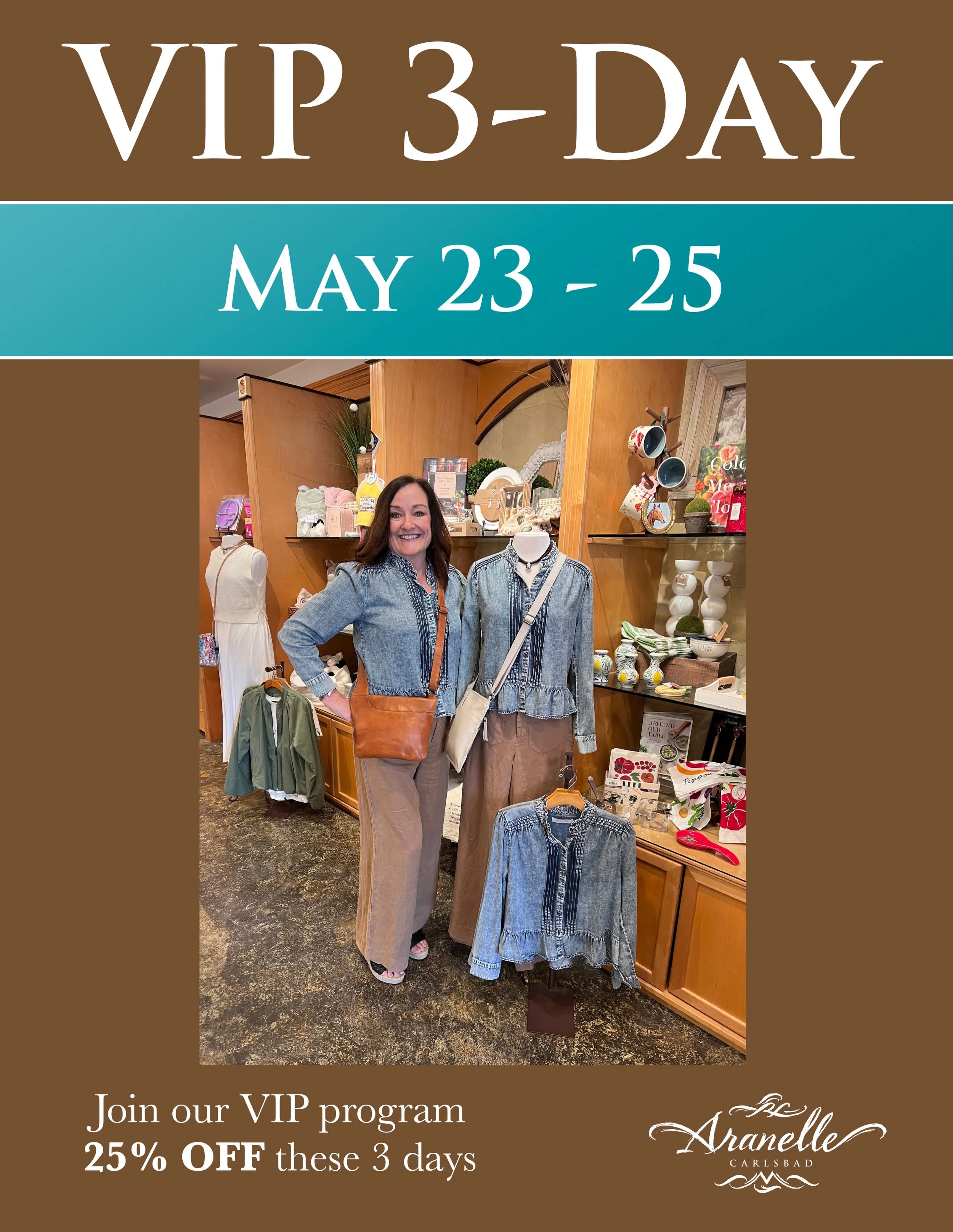 VIP 3-DAY
May 23 - 25

The insiders know&hellip; VIP weekends are when the best finds happen. ✨

Join our VIP program and enjoy 25% OFF during our upcoming VIP 3-Day.

$60 Annual Fee

As a VIP member, you receive:
➤ 15% OFF purchases all year long (e