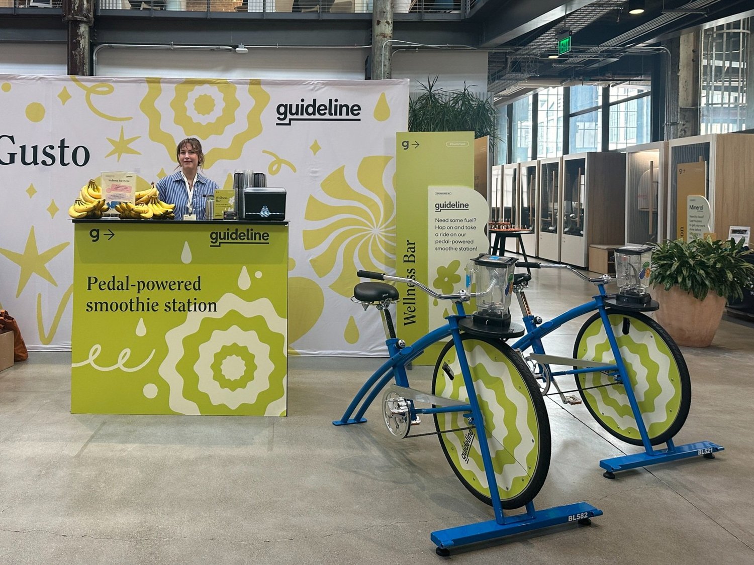 A pedal-powered smoothie station ready to run