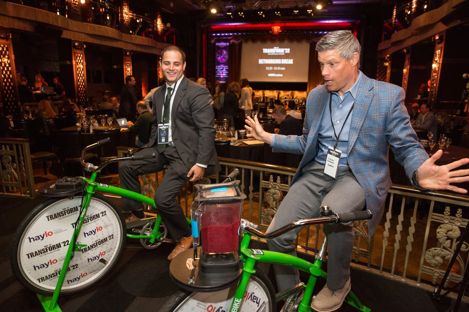 Two execs riding, premium corporate