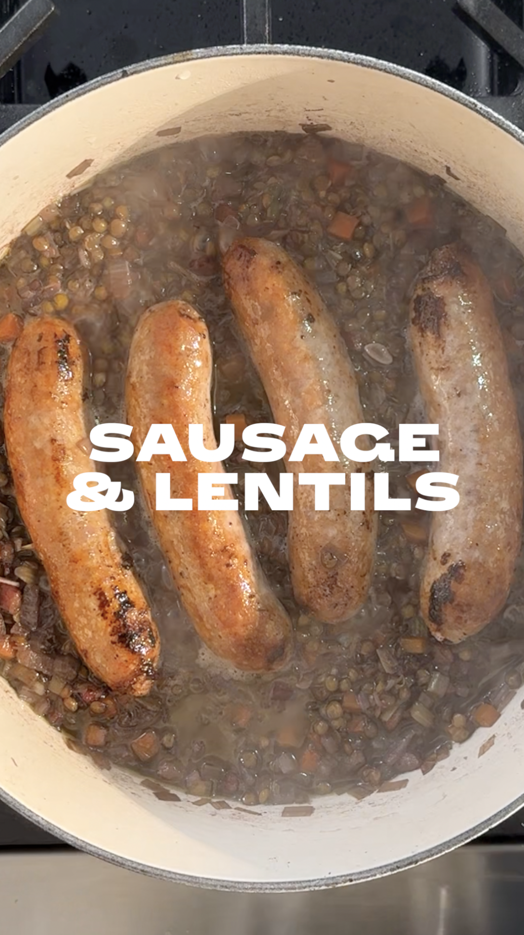 SAUSAGE, LENTILS & SAUCE VERTE