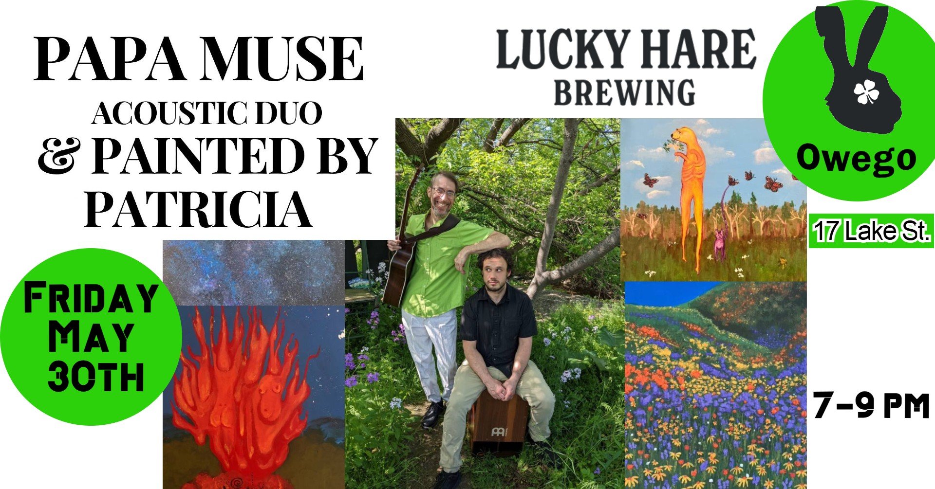 Live Music: Papa Muse Acoustic Duo and Painted by Patricia