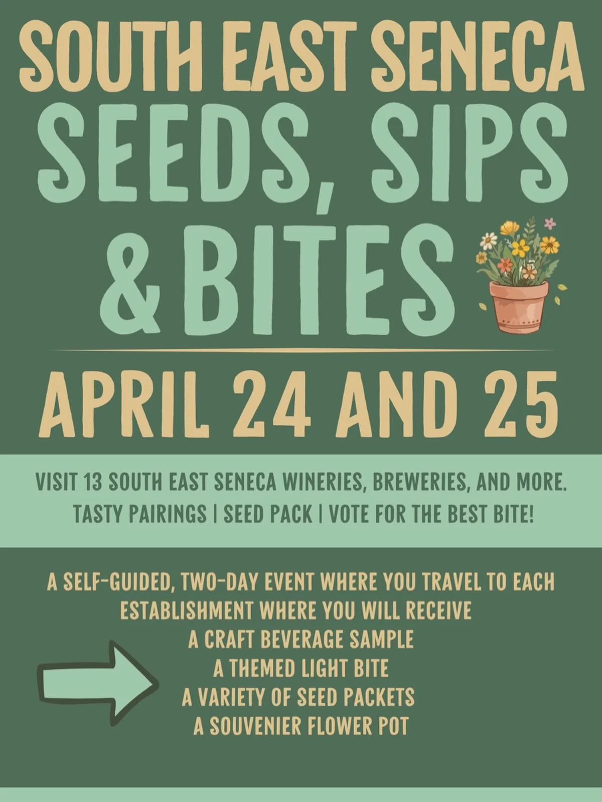 Our Hector location will be participating in seeds sips and bites April 24 &amp; 25! Click the link for more information!  http://southeastseneca.com/events