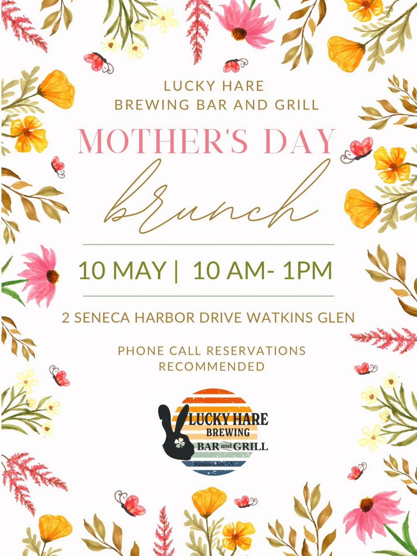 Make this mothers day unforgettable with a brunch 10am-1pm  designed just for her! We are serving up specialty menu items along with handcrafted cocktails that are as bright as she is! Reservations are recommended by phone call only. 
Cheers to all t