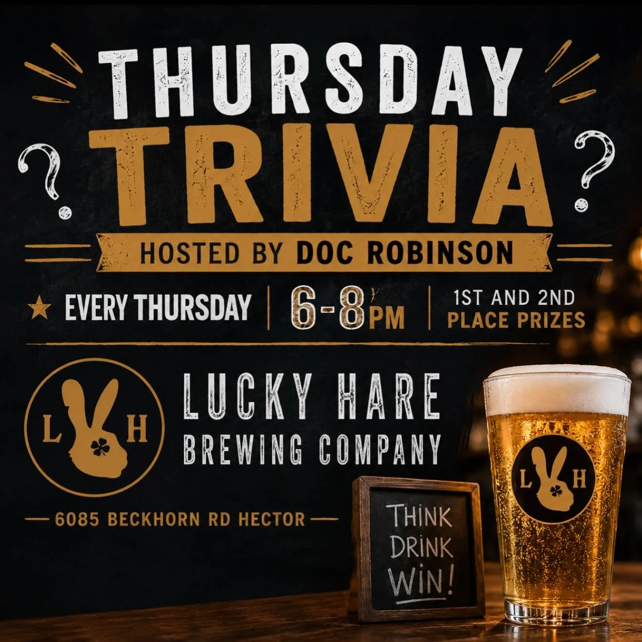 🧠🧐With our Friendsday Wednesday Summer Music Series now in full swing, trivia is moving to Thursday nights!

Looking for the perfect way to kick off your weekend early? Grab your smartest friends and join us every Thursday for Trivia Night hosted b