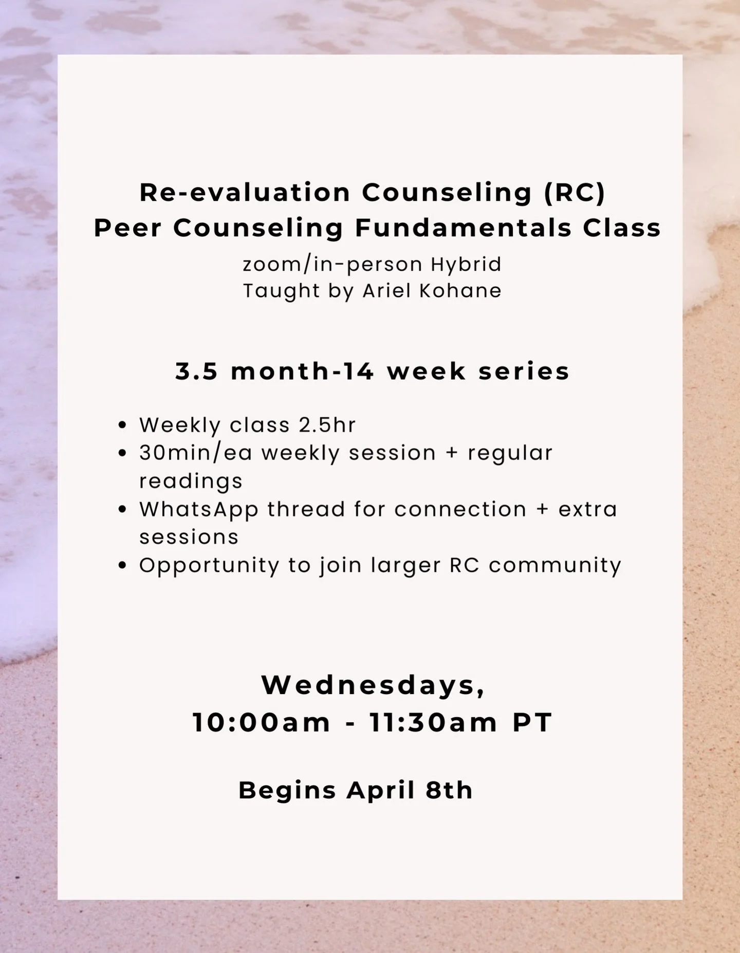 New series starting. DM me to set up a time for an initial conversation and to learn more.