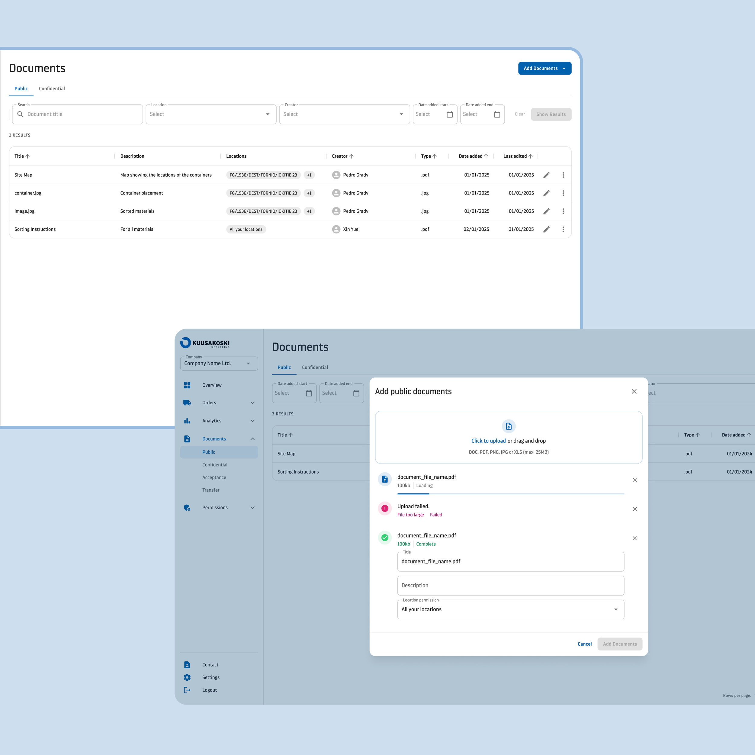 Customer Portal - Document Management