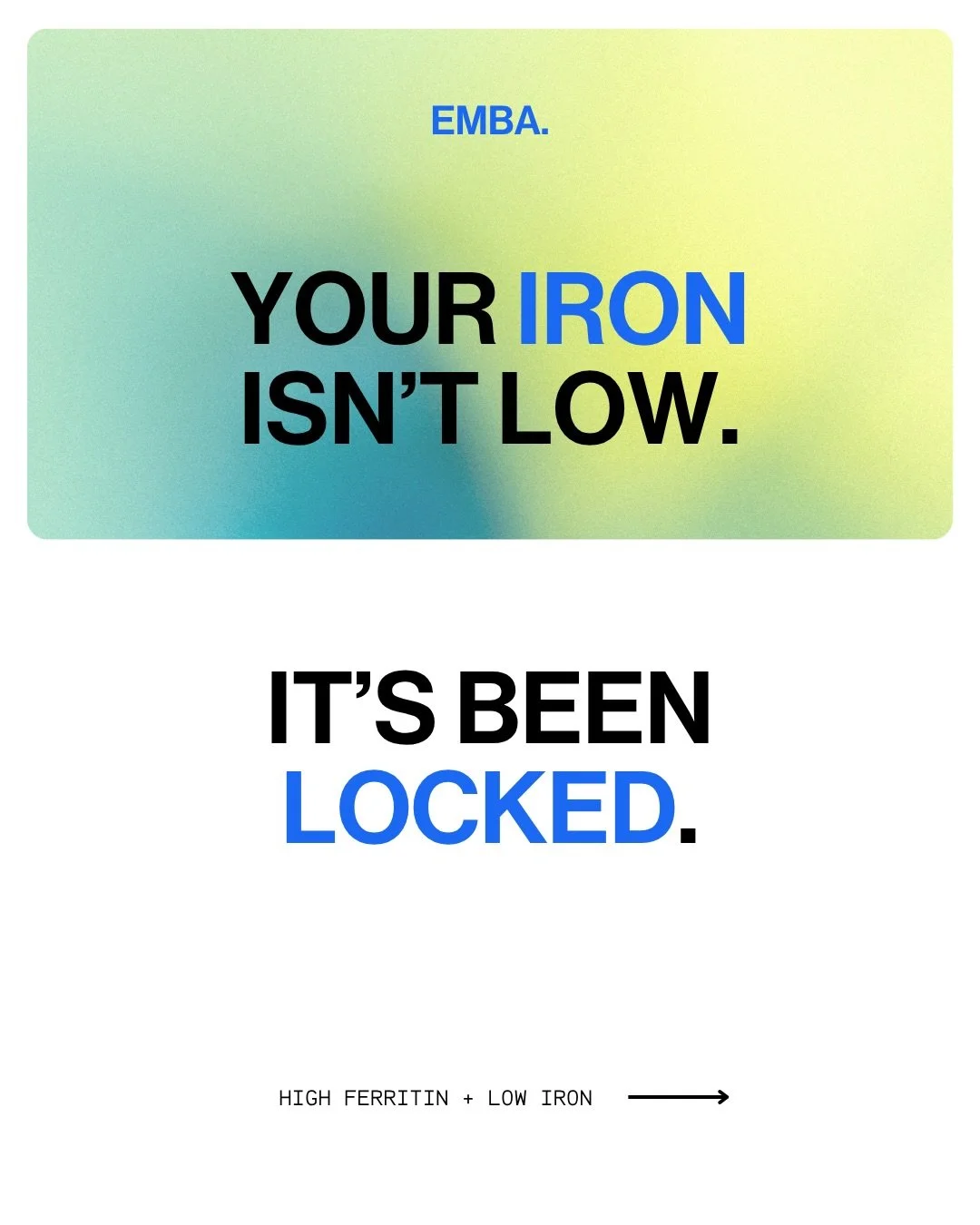 You can have iron in your body&hellip;
and still feel like you don&rsquo;t.

~

A pattern I see often:

&bull; Ferritin &rarr; normal or high
&bull; Iron &rarr; low
&bull; Saturation &rarr; low

&hellip;and the person feels exhausted.

~

This happen