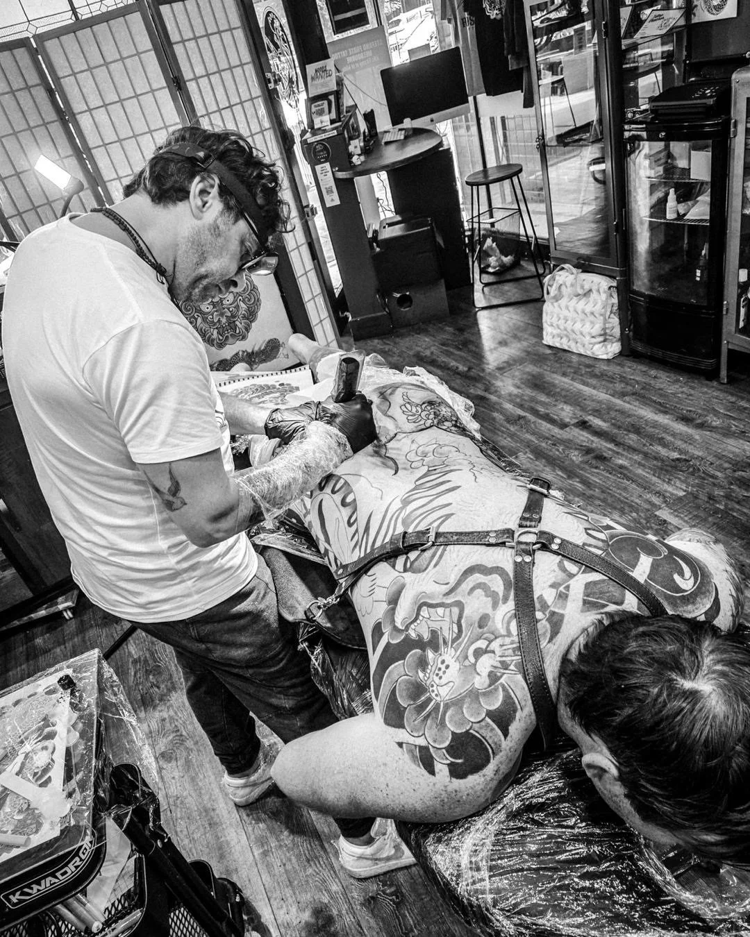 Not a one session kind of tattoo. 
Electric Rooster Tattoo on Film. Our good mate @sam_strong_photo with the shots ❤️