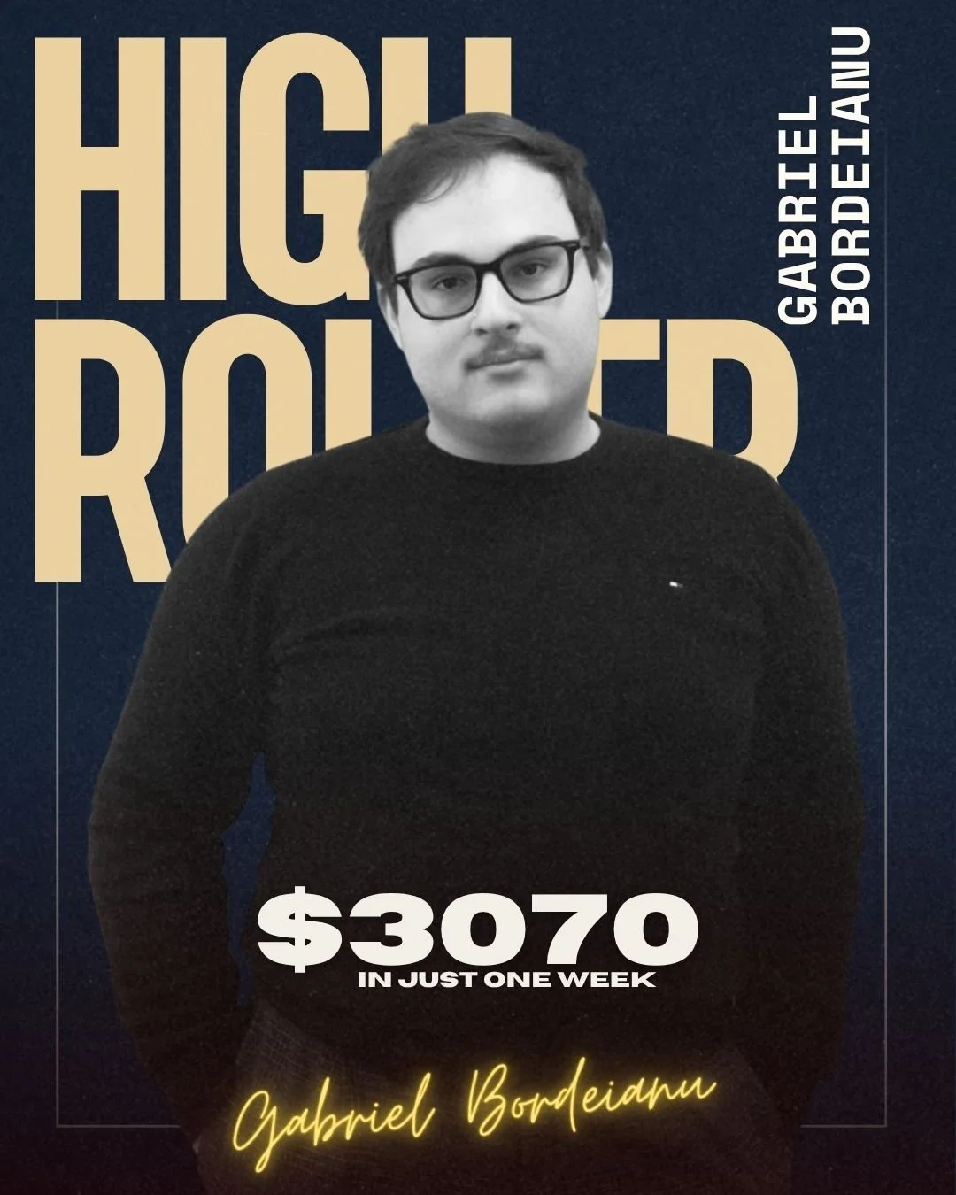 🔥 Huge shoutout to this week's high roller, Gabriel! 🔥

Gabriel hit the field hard and secured a whopping $3,070 in just one week! 💪💰

Your hustle and dedication are inspiring. Keep shining, Gabriel! 🌟

Who's motivated to crush their goals next?
