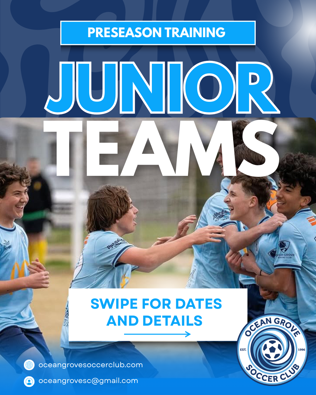 PRESEASON TRAINING DETAILS - JUNIOR TEAMS 