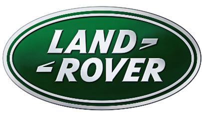 Land Rover logo on a green oval background with white text.