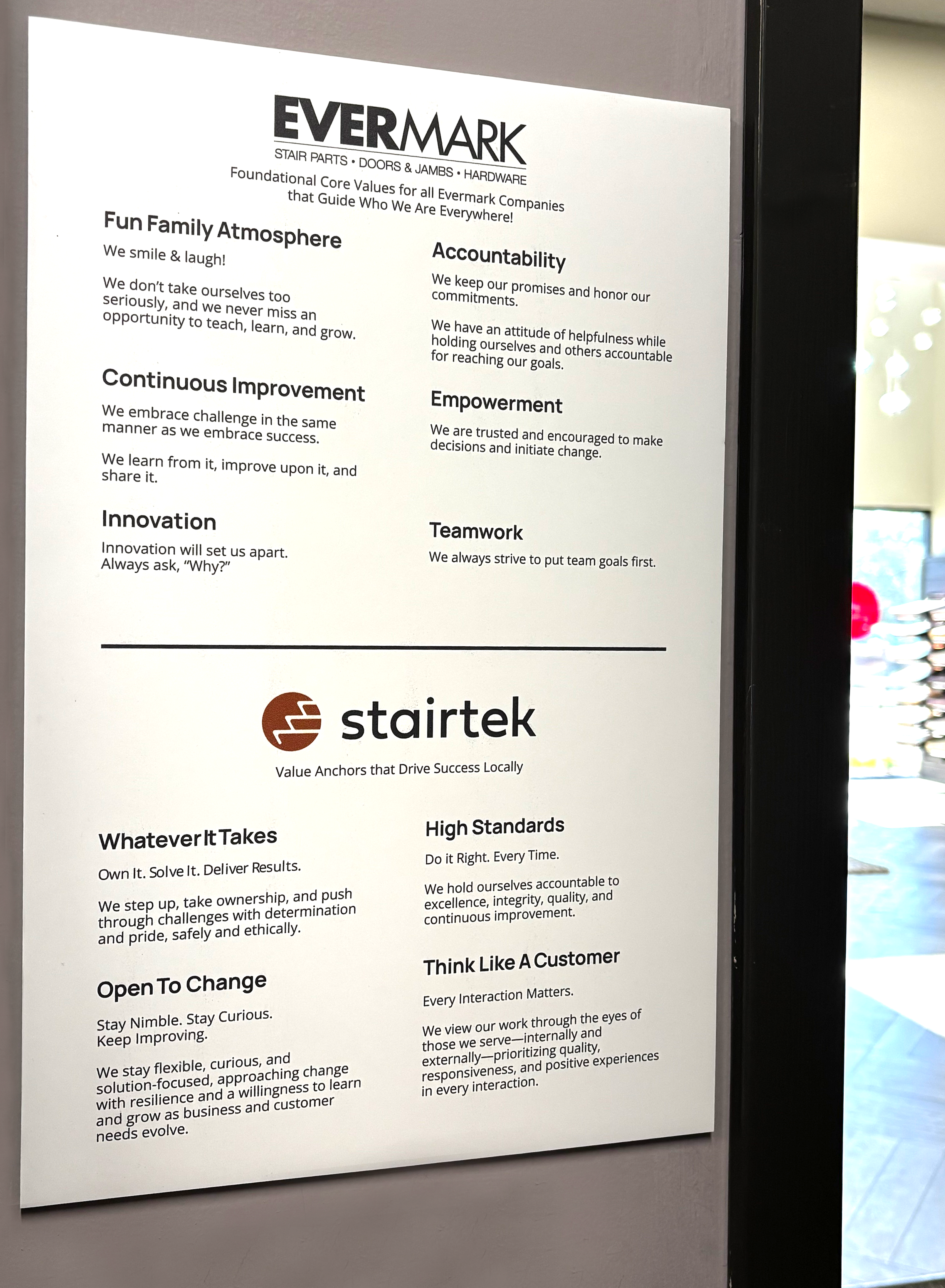 Stairtek x Evermark Values Poster