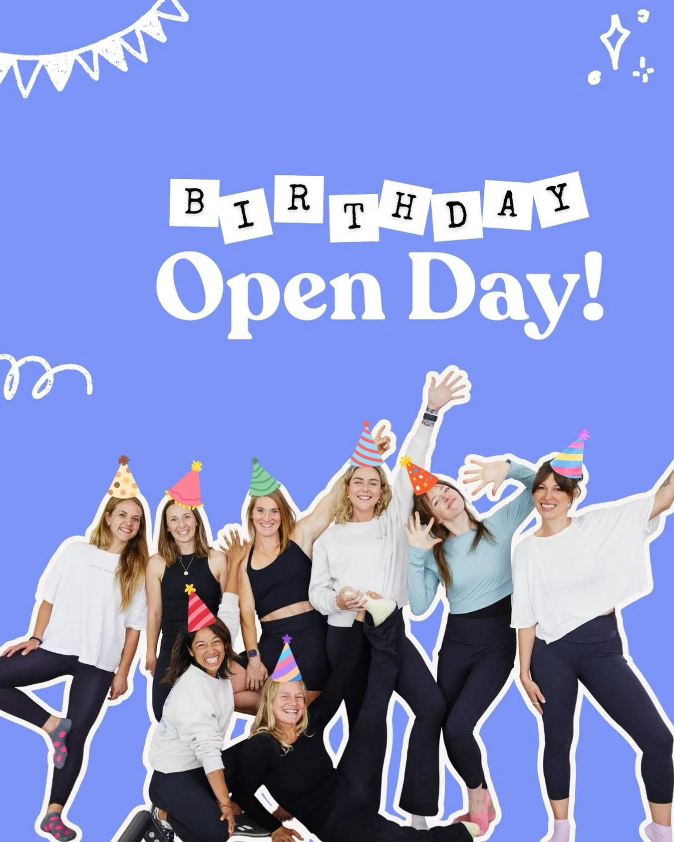 Hip hip hooray! We&rsquo;re turning another year older&hellip; 🥳

Join us for our Birthday Open Day on Sunday 12 April, across both our reformer and mat studios. 

Good vibes, movement, a whole lot of fun and yummy snacks 😉

We&rsquo;ve got plenty 