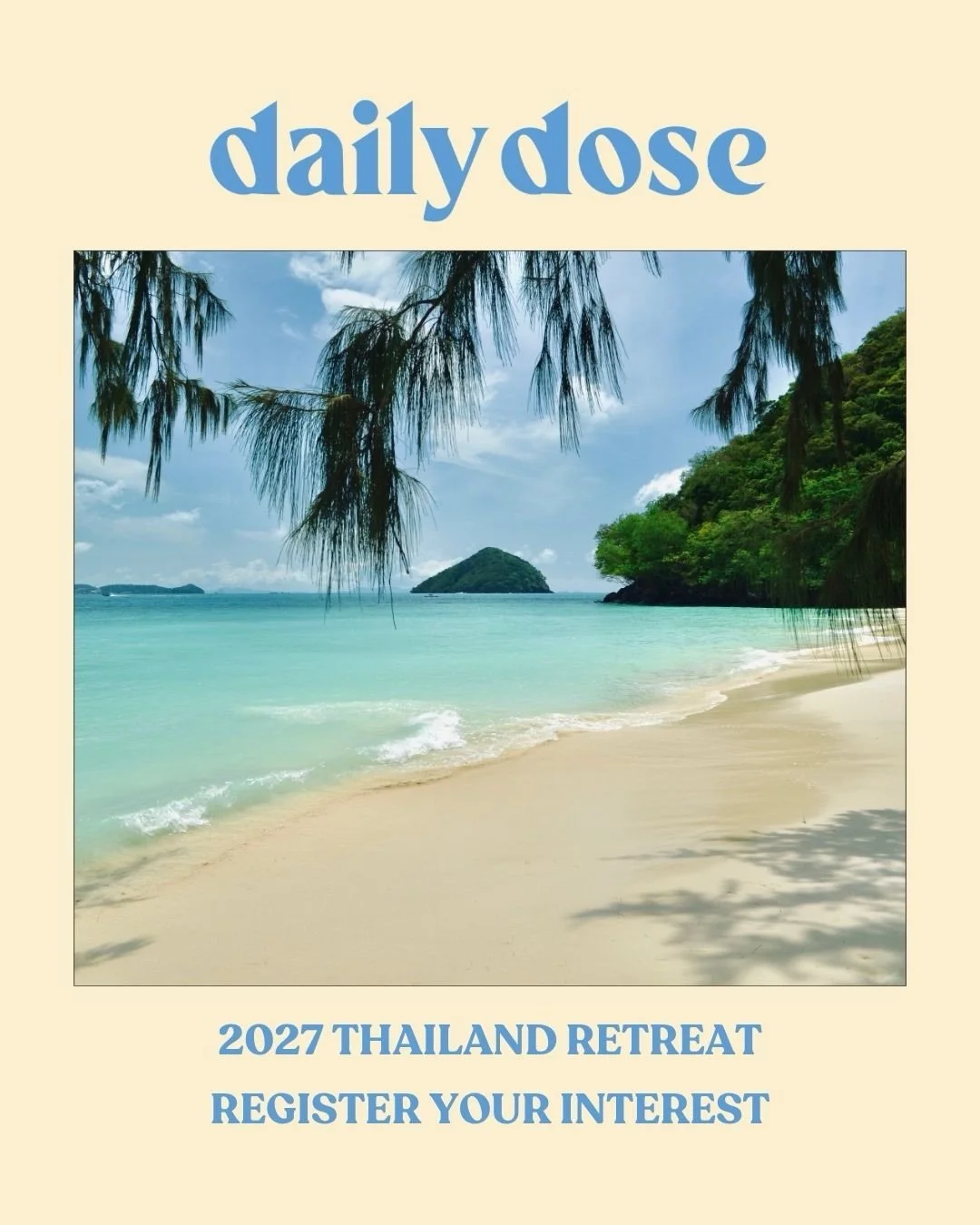 After the beautiful response to this year&rsquo;s Thailand retreat, we&rsquo;re already receiving interest from people who would love to join us next time 🧘&zwj;♀️

So, we&rsquo;ve opened early registrations of interest for our next Daily Dose Studi