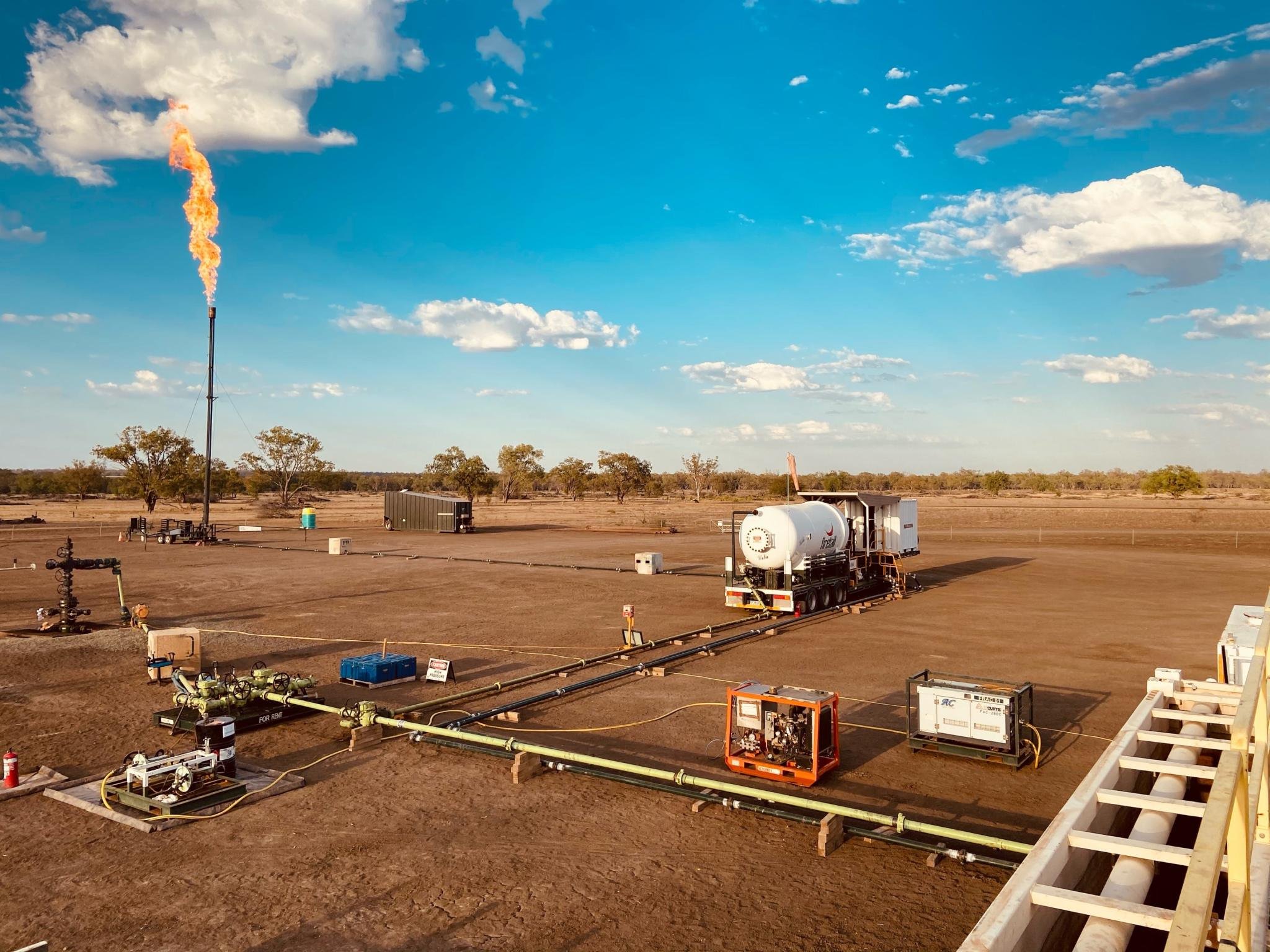 fracture stimulation, hydraulic frac, production test, oil and gas, flare