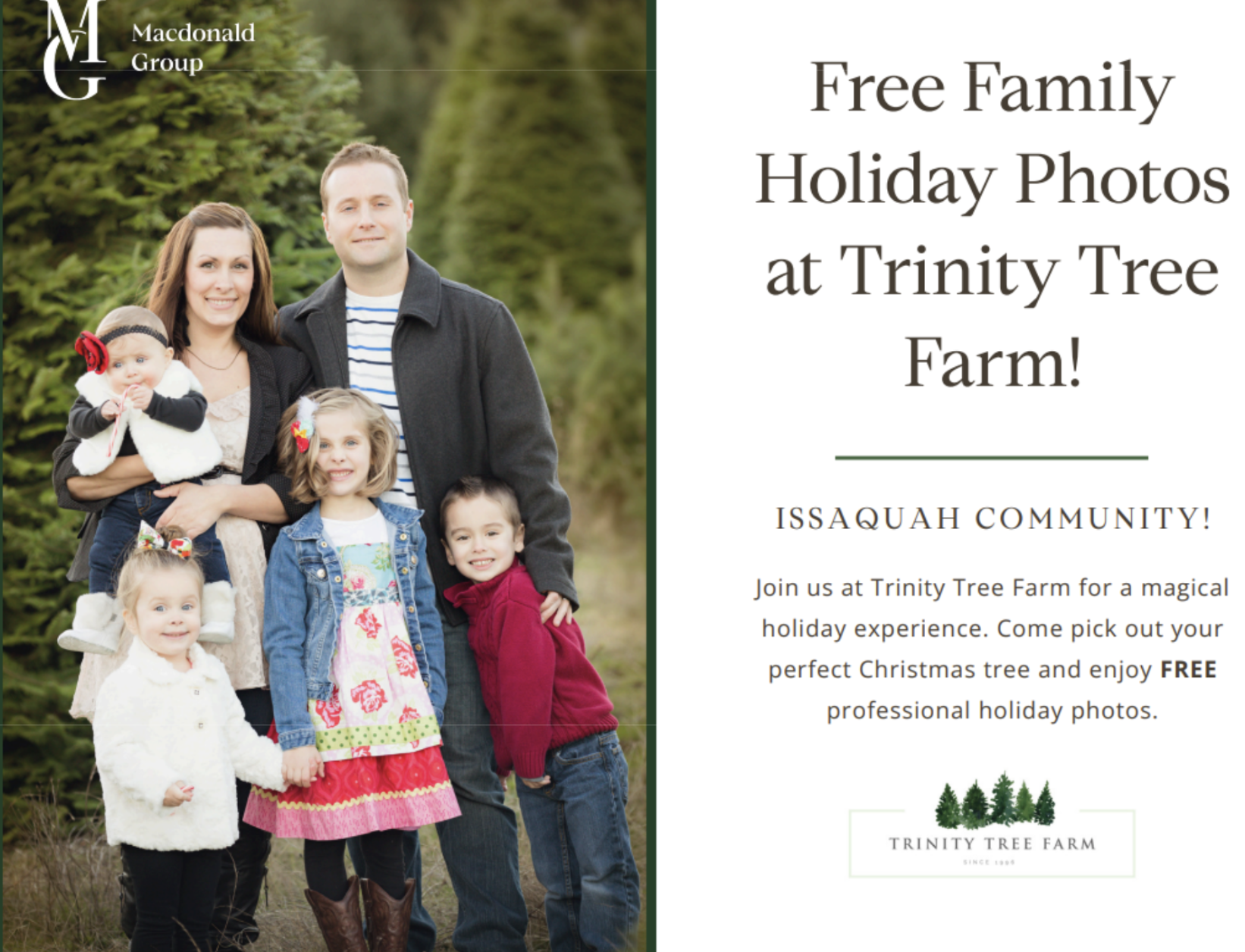 🎄 Holiday Photos at Trinity Tree Farm - Sponsored by the Macdonald Group!