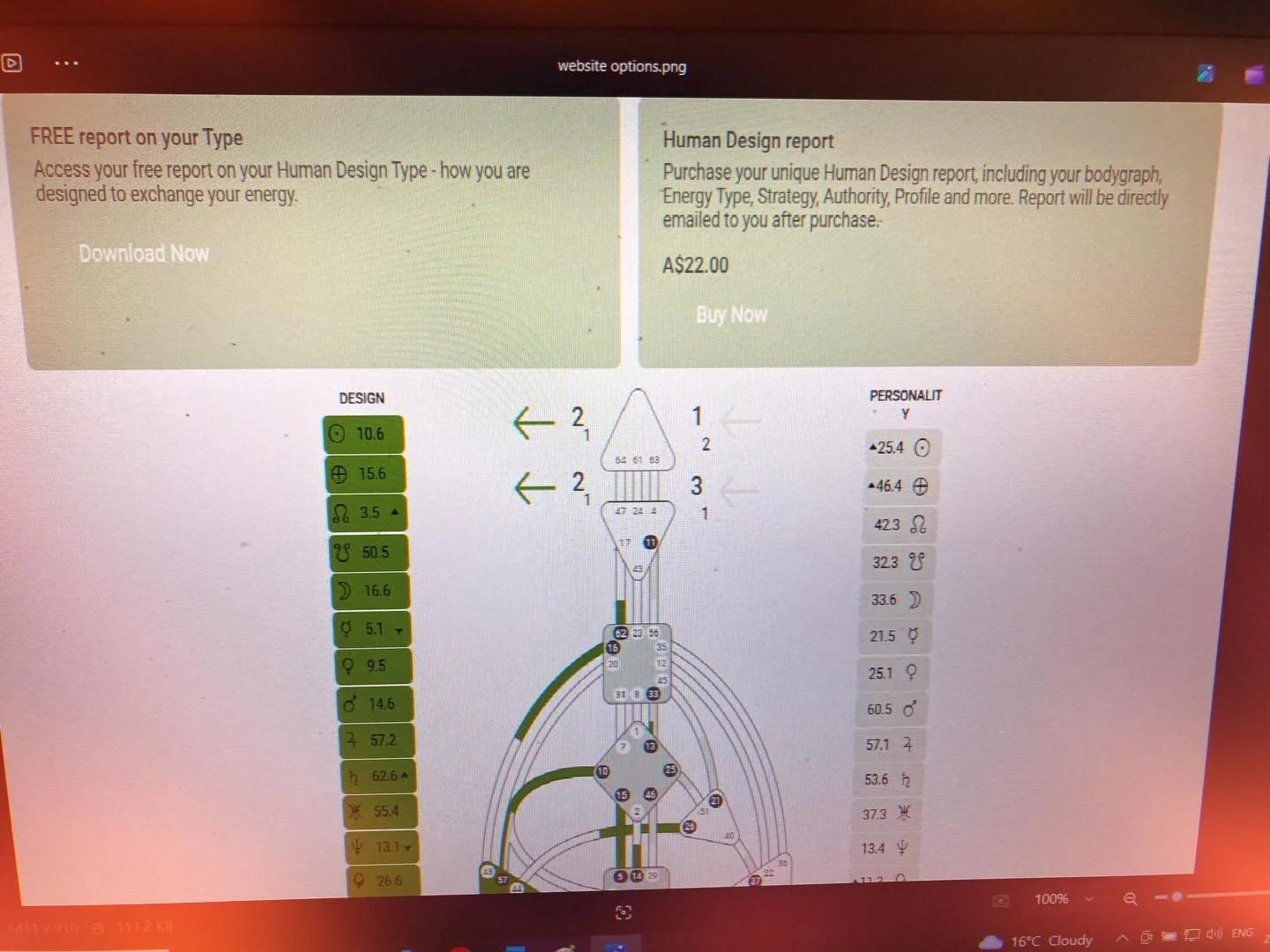 Don&rsquo;t be fooled by the crappy photo! We all have weaknesses 😂

I am so excited to introduce you all to my newest online offer 🎉 

You can now purchase your full Human Design Report from my website for just $22! 

This report provides you with