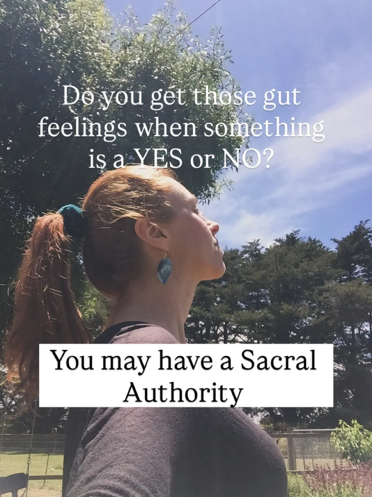 Those of us who ARE meant to trust our gut 🙋&zwj;♀️ have a Sacral Authority. 

We FEEL it in our gut - 
the yes, aha, mmm 😃
or the no, uh-uh, yuck 🙅&zwj;♀️

It&rsquo;s an honest response that is always leading you towards what is right for you and