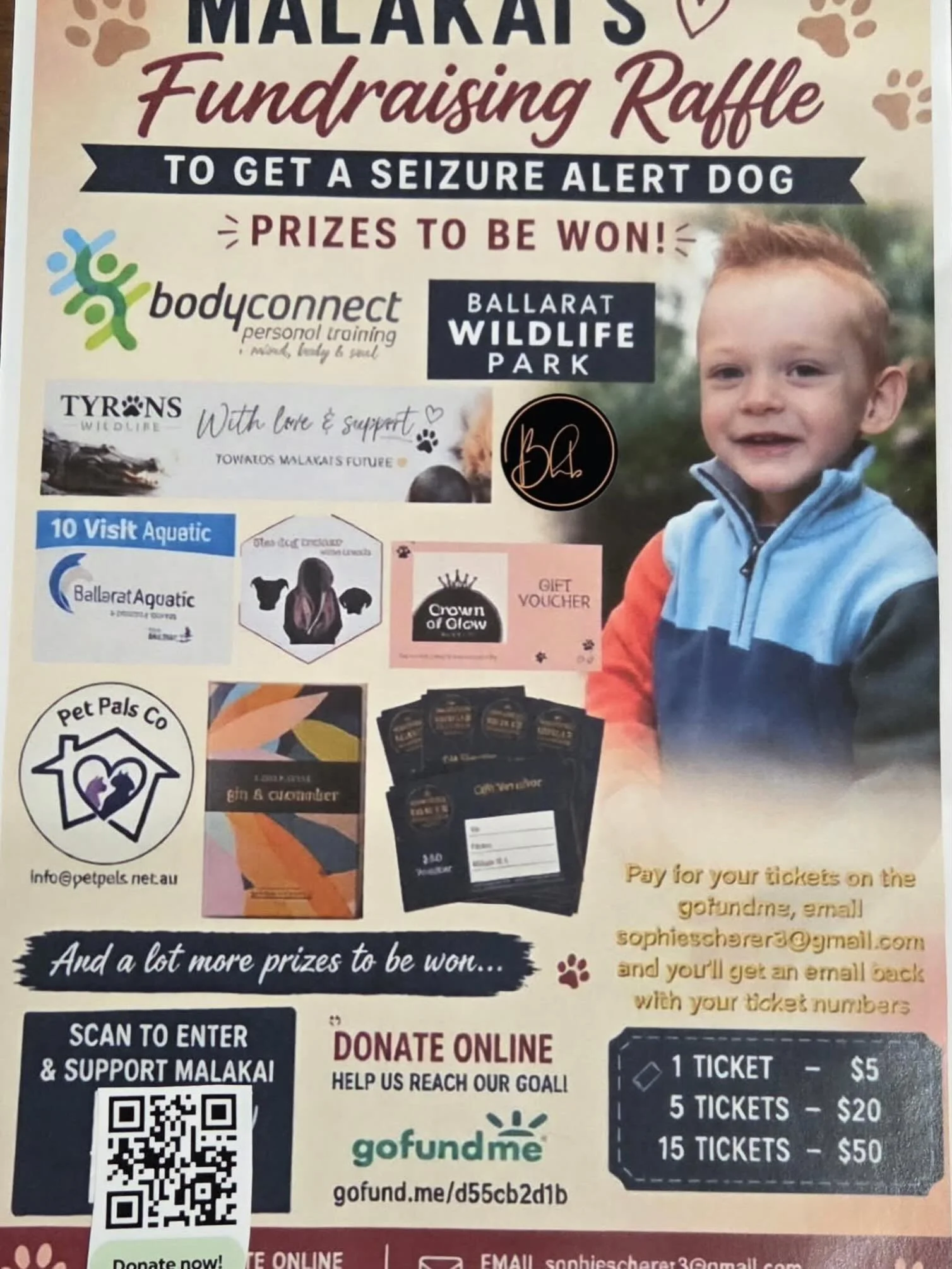 This little guy has had a rough start to life. You wouldn&rsquo;t know it with that joyful beautiful smile on his face. 

His incredible Mum is reaching out to the community for support in raising money to get Malakai an epilepsy support dog, which w