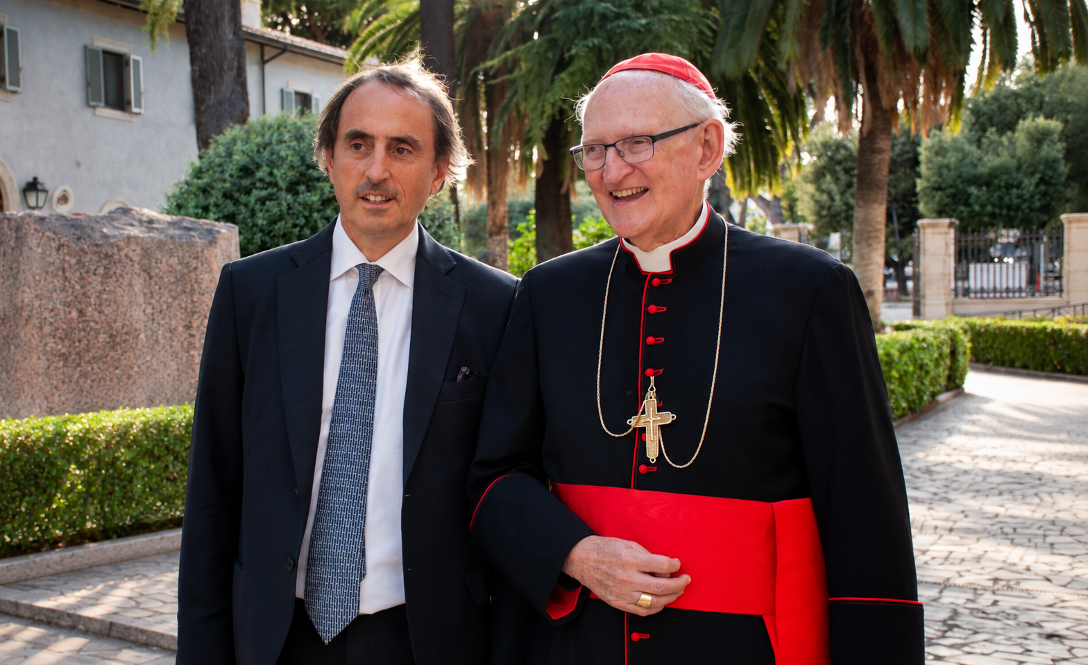 Gold Mercury President Nicolas De Santis Meets Cardinal Harvey at the Basilica of Saint Paul Outside the Walls