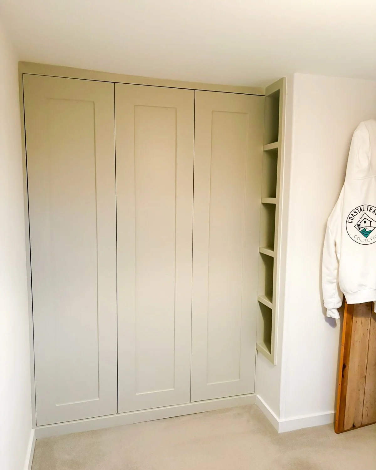 The wardrobe itself was built by one of our trusted Collective&nbsp;Members, Luke, and we followed on with the decorating and finishing. Even on a small job, the same approach applies. Careful coordination, clear responsibility, and a finish that mee