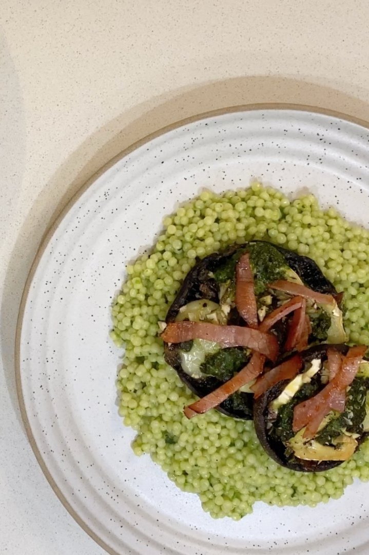 STUFFED MUSHROOMS & FREGOLA
