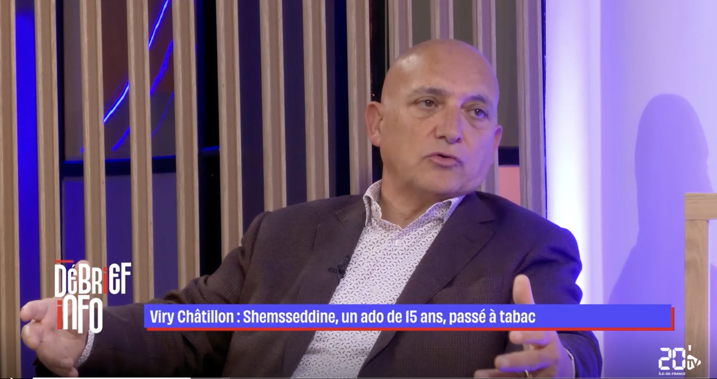 Dr Sauveur Boukris, médecin conseil, sur le plateau de 20 Minutes TV à propos de Shemsseddine, un ado de 15 ans, passé à tabac