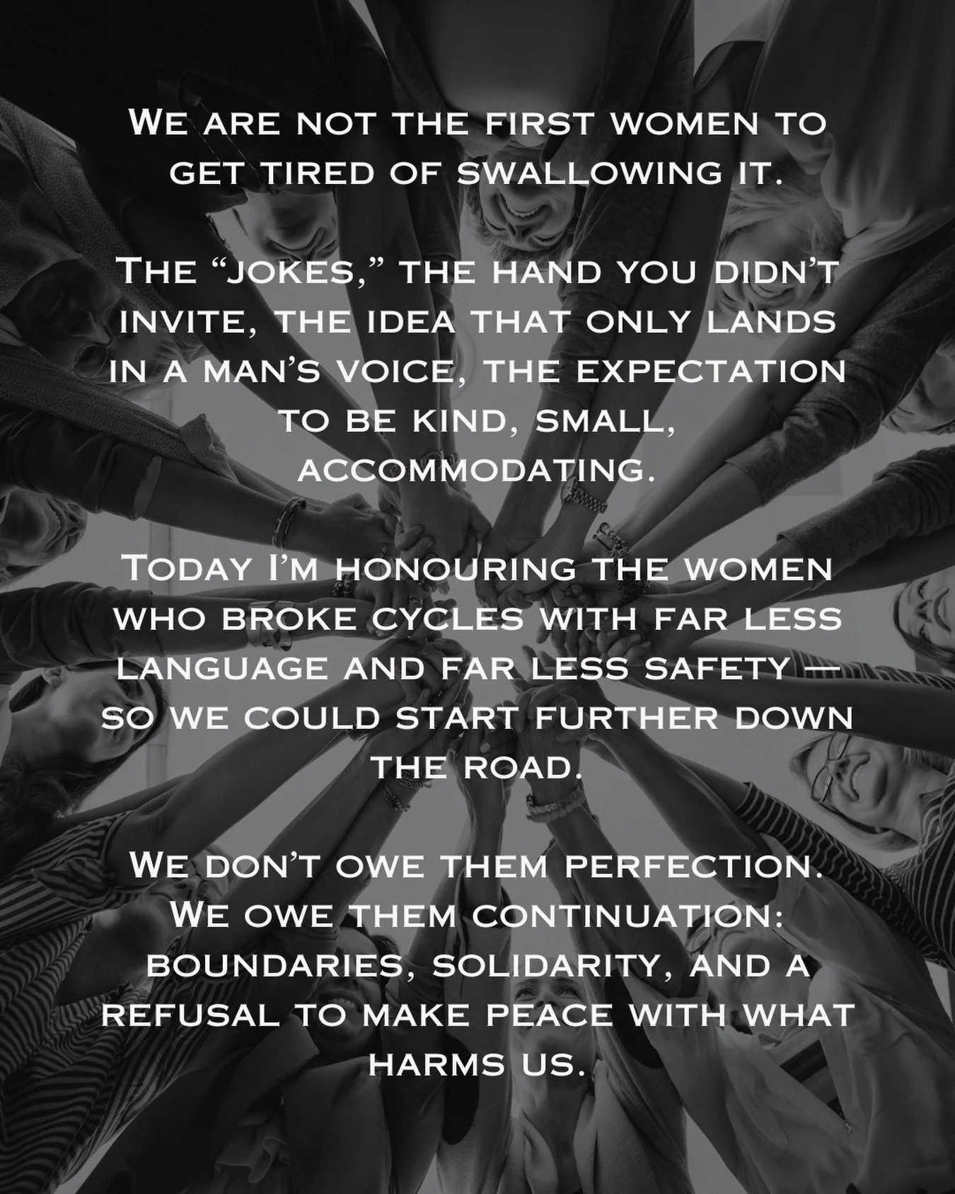 We are not the first women to get tired of swallowing it.
The eye-roll at the &ldquo;jokes.&rdquo; The hand on your lower back you did not invite. The meeting where your idea sounds better in a man&rsquo;s voice. The expectation you&rsquo;ll be kind,