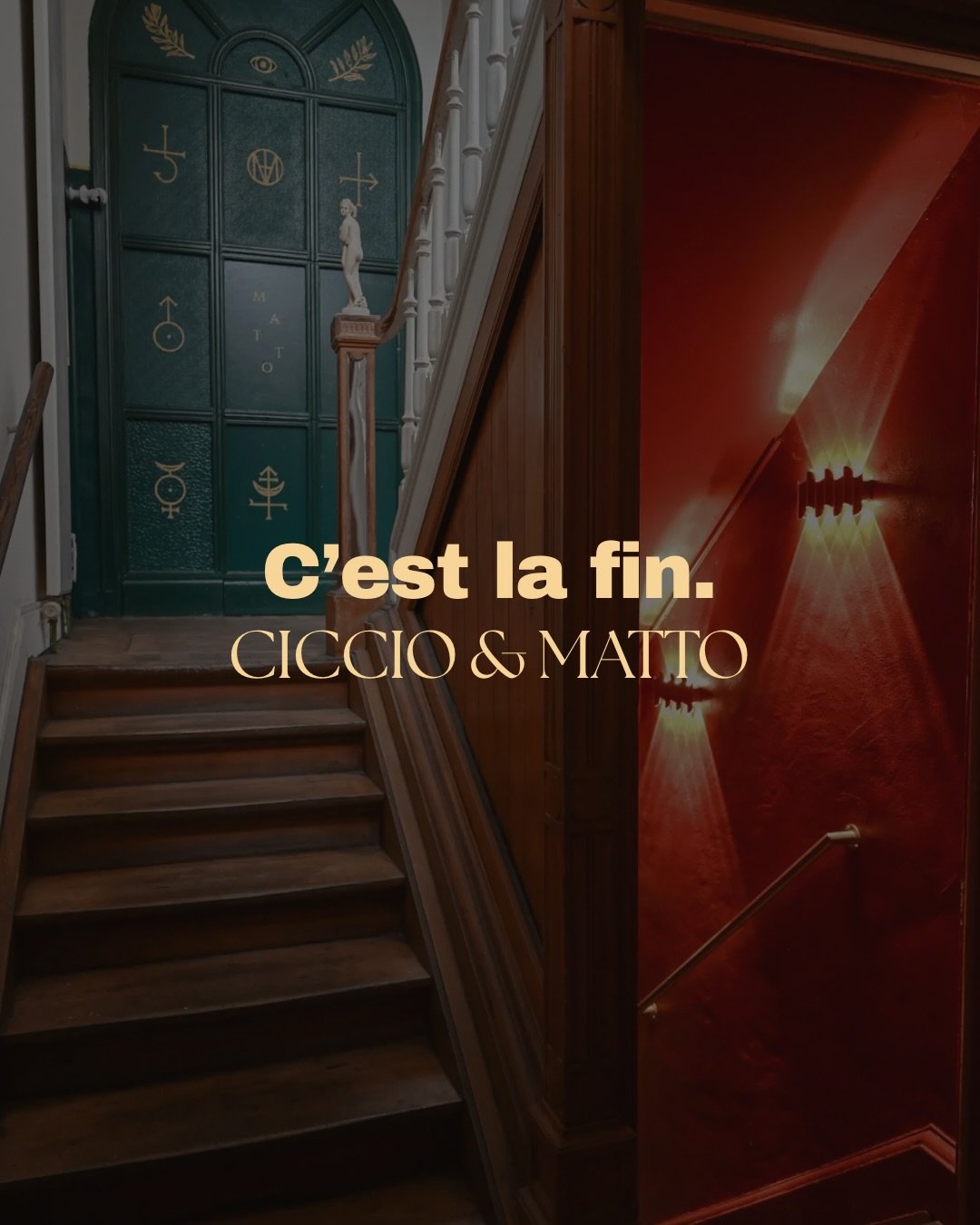 This is the end. CICCIO &amp; MATTO
We know&hellip; choosing was never easy. CICCIO or MATTO?
So yeah,  we will stop making you struggle.

One Spot,
Two Vibes,
A single modern bistronomic menu, 
Same DNA.

Introducing CICCIOMATTO 
Starting May 6 
Din