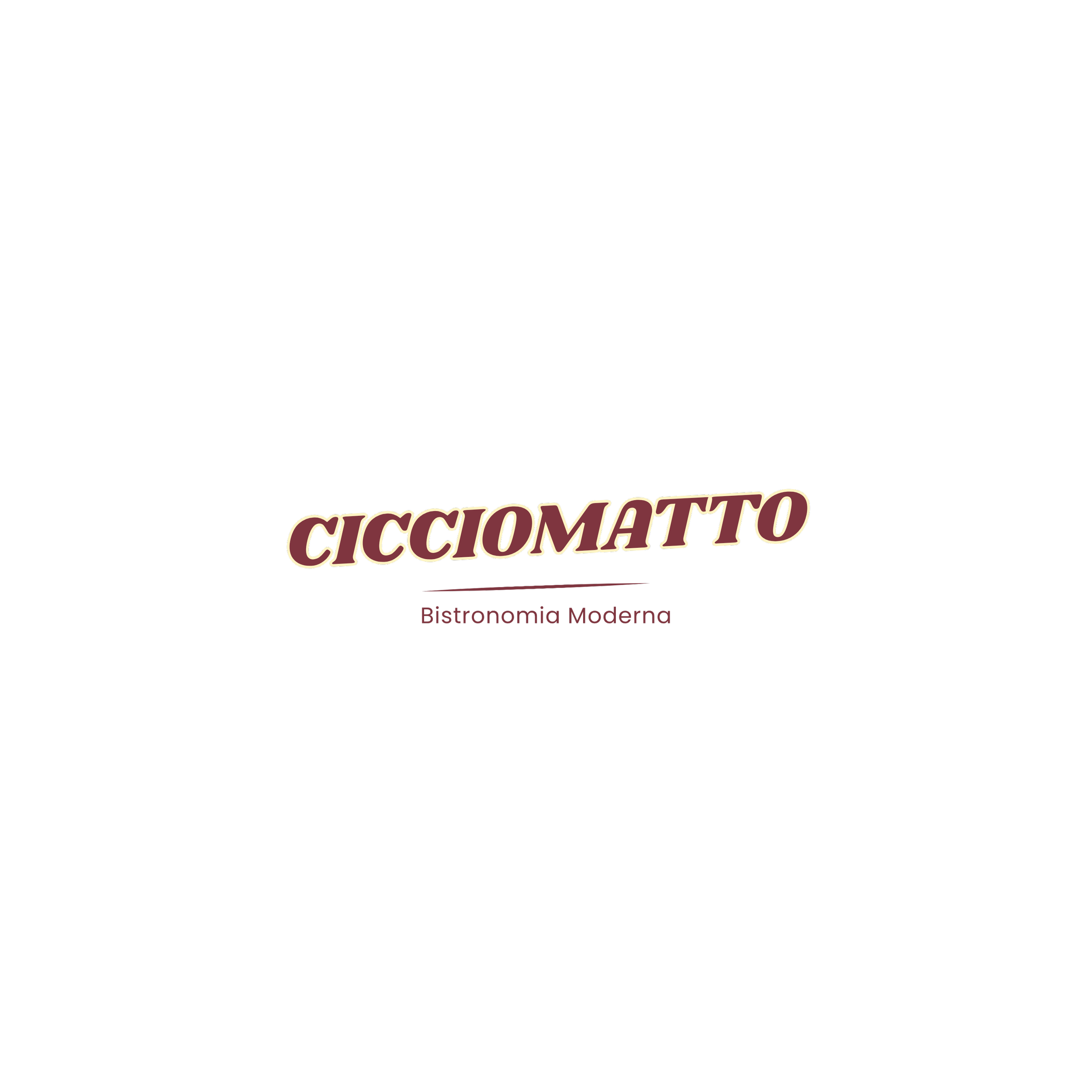 Black background with the text 'CICCOMATTO' in large, beige, stylized letters and 'Bistronomia Moderna' in smaller, white text underneath.