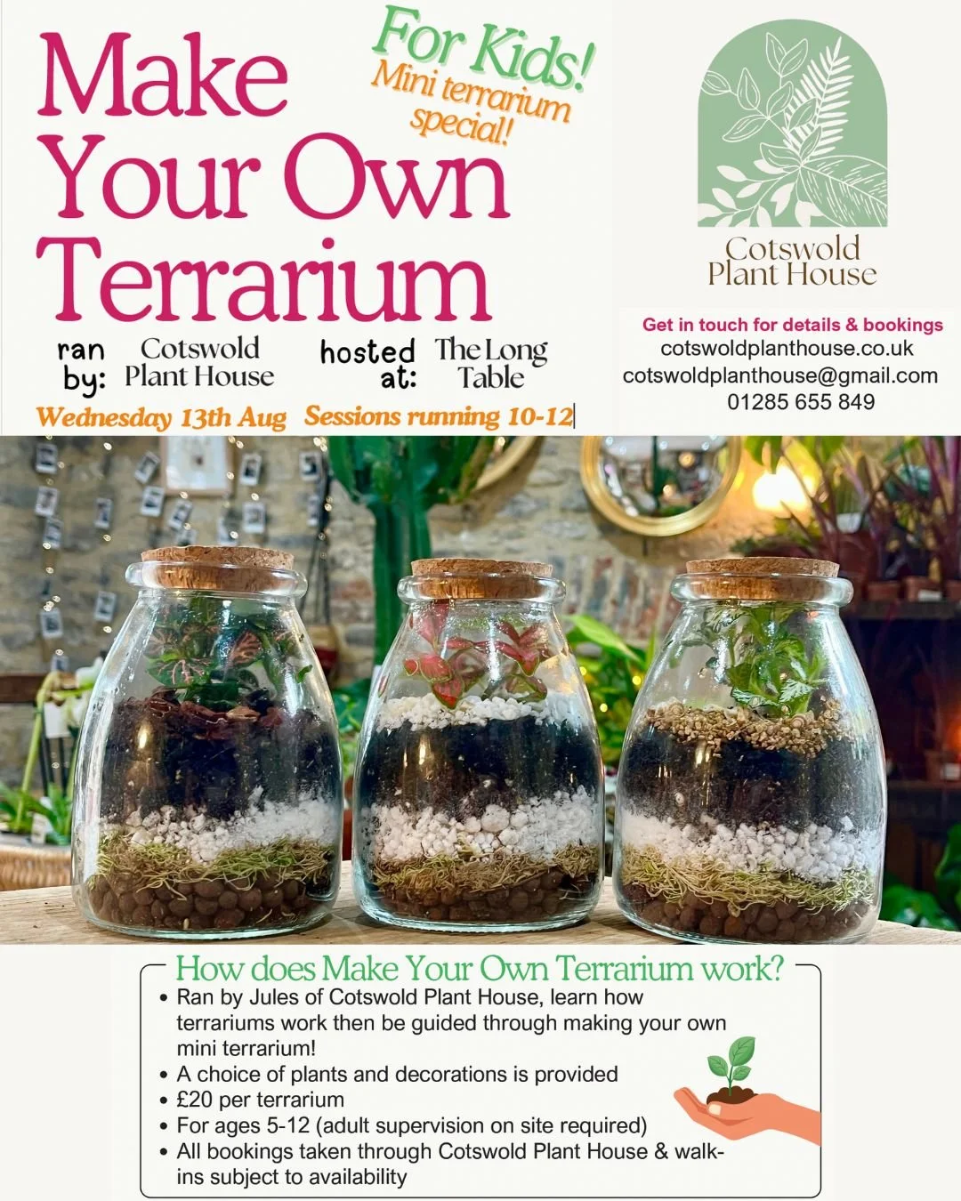 Mini Terranium workshop - With Cotswold Planthouse