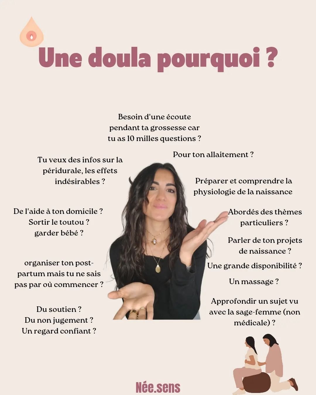 🤔 Une doula pour accompagner chaque &eacute;tape de la vie et aborder plusieurs th&eacute;matiques, c'est une possibilit&eacute; r&eacute;elle.

&Eacute;tant donn&eacute; que nous sommes tous des individus uniques, chacun avec sa personnalit&eacute;