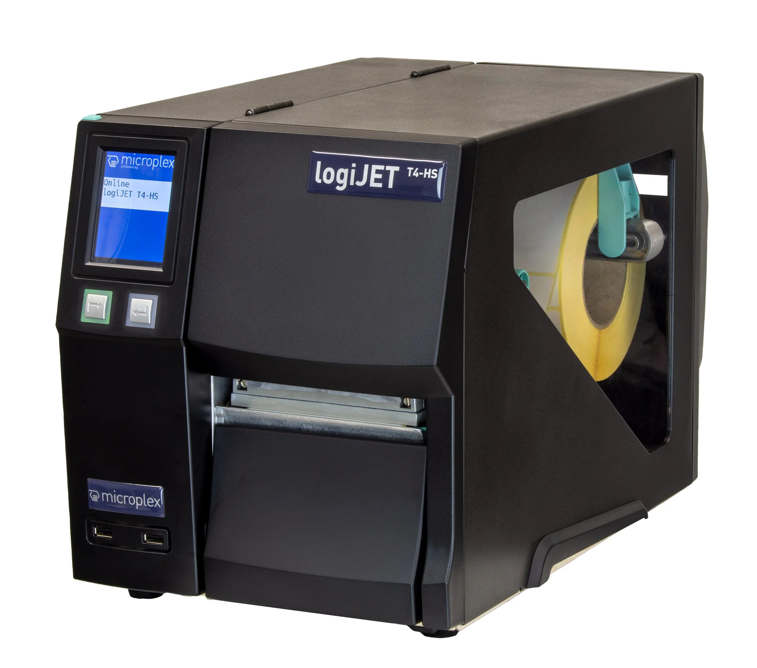 Micoplex logiJET T4-HS high speed thermal printer.  Able to print at 12 inches per second at 300 dots per inch.