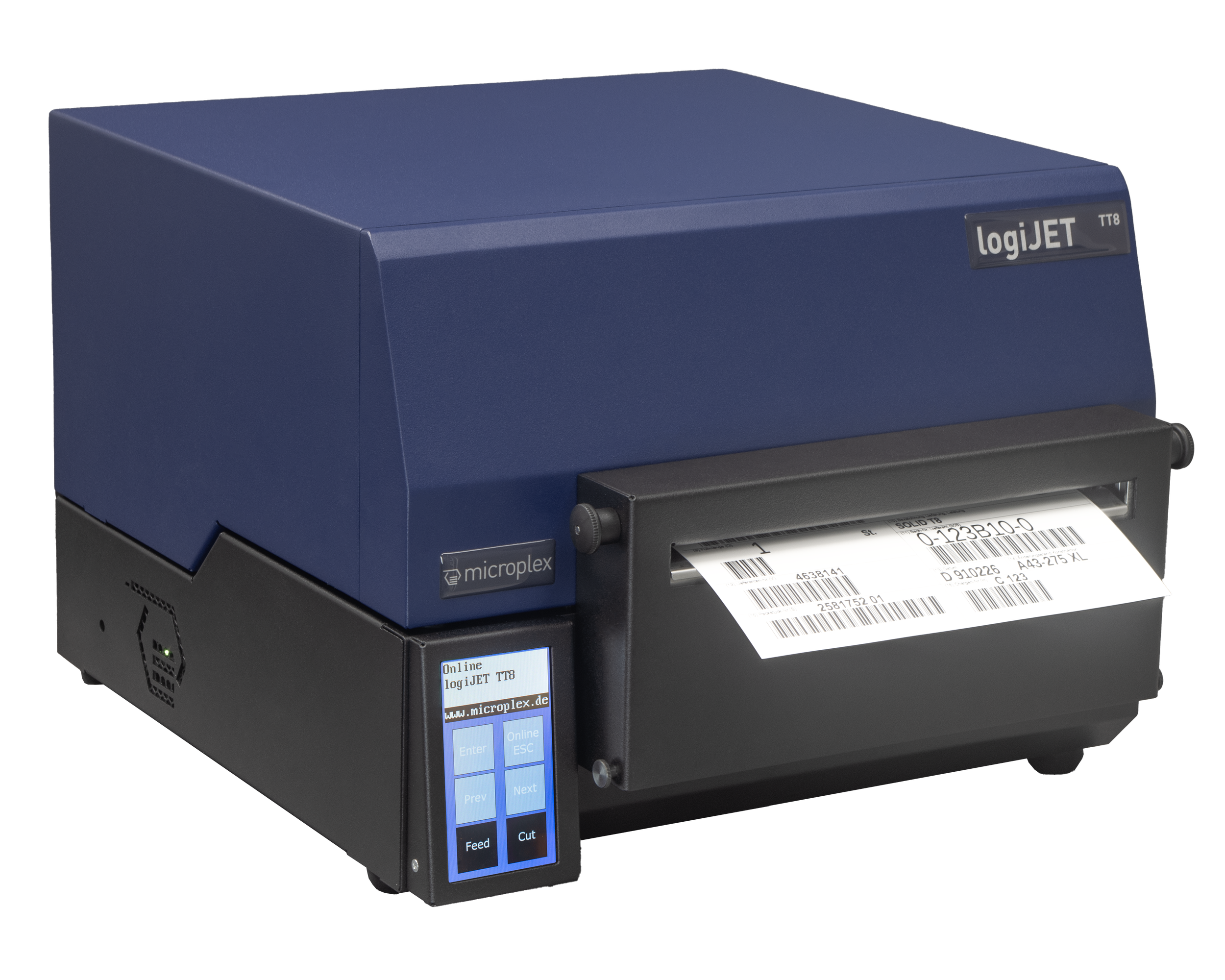 Microplex TT8 with a cutter installed which is sold supported and integrated in England, Wales, Scotland and Ireland by Precision Peripherals Ltd