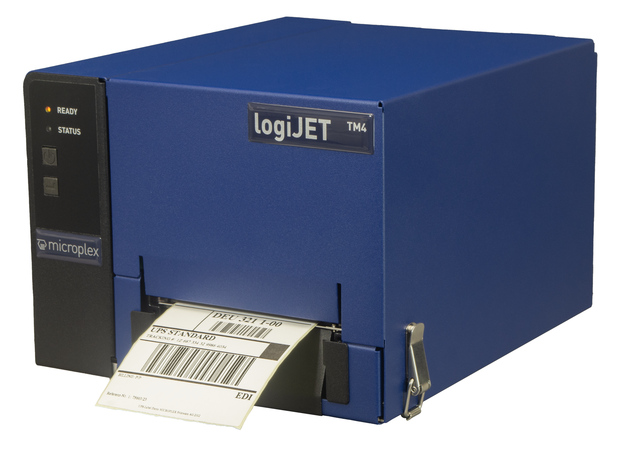 the Microplex logijet TM4 with an optional cutter installed which can be used for peel based cutting as well as job based cutter.  Supported and sold in England, Wales and Scotland by Precision Peripherals Ltd