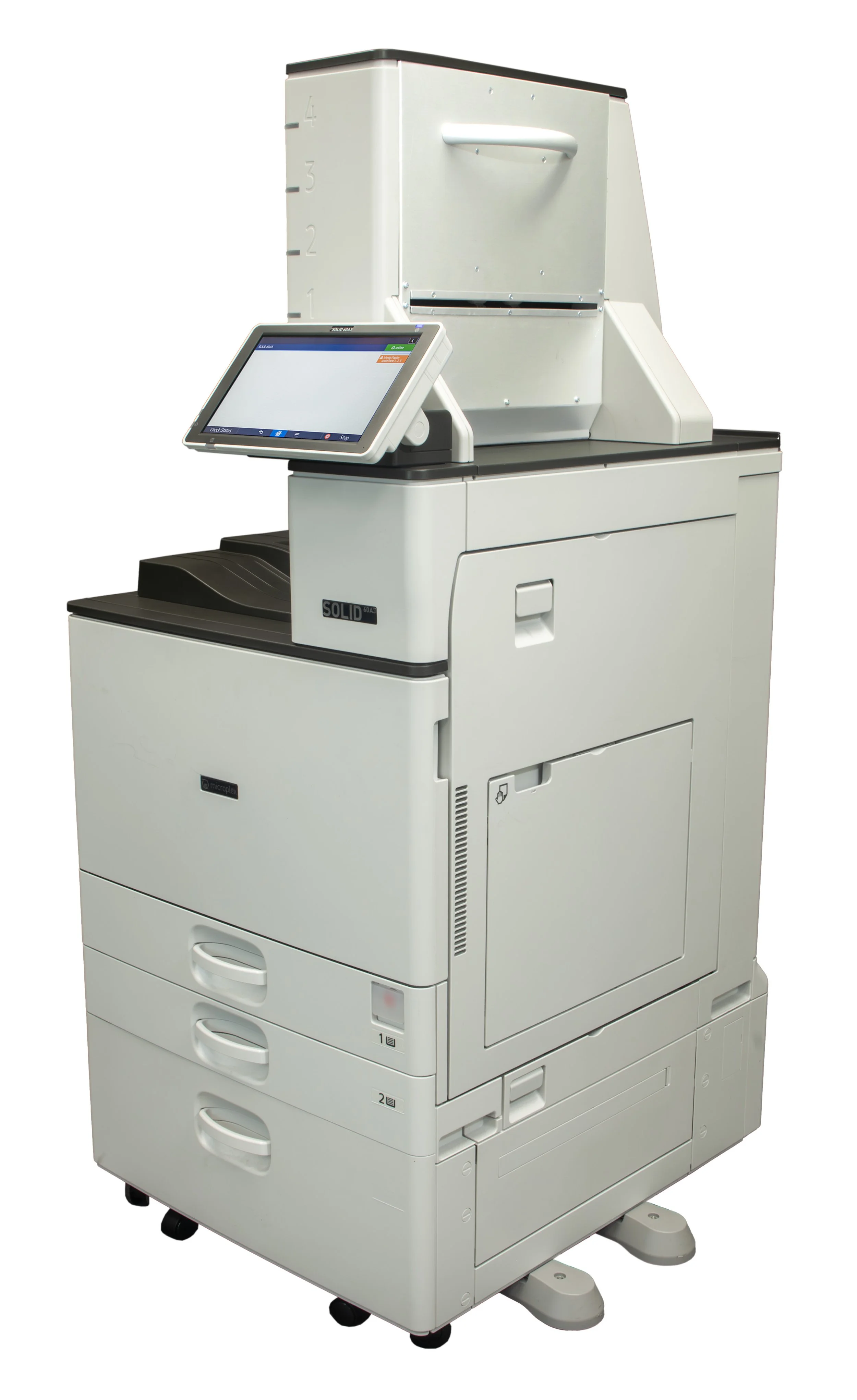 Microplex SOLID 60A3 high speed cut sheet laser printer for warehouse and ERP document printing with Face Up Assembly