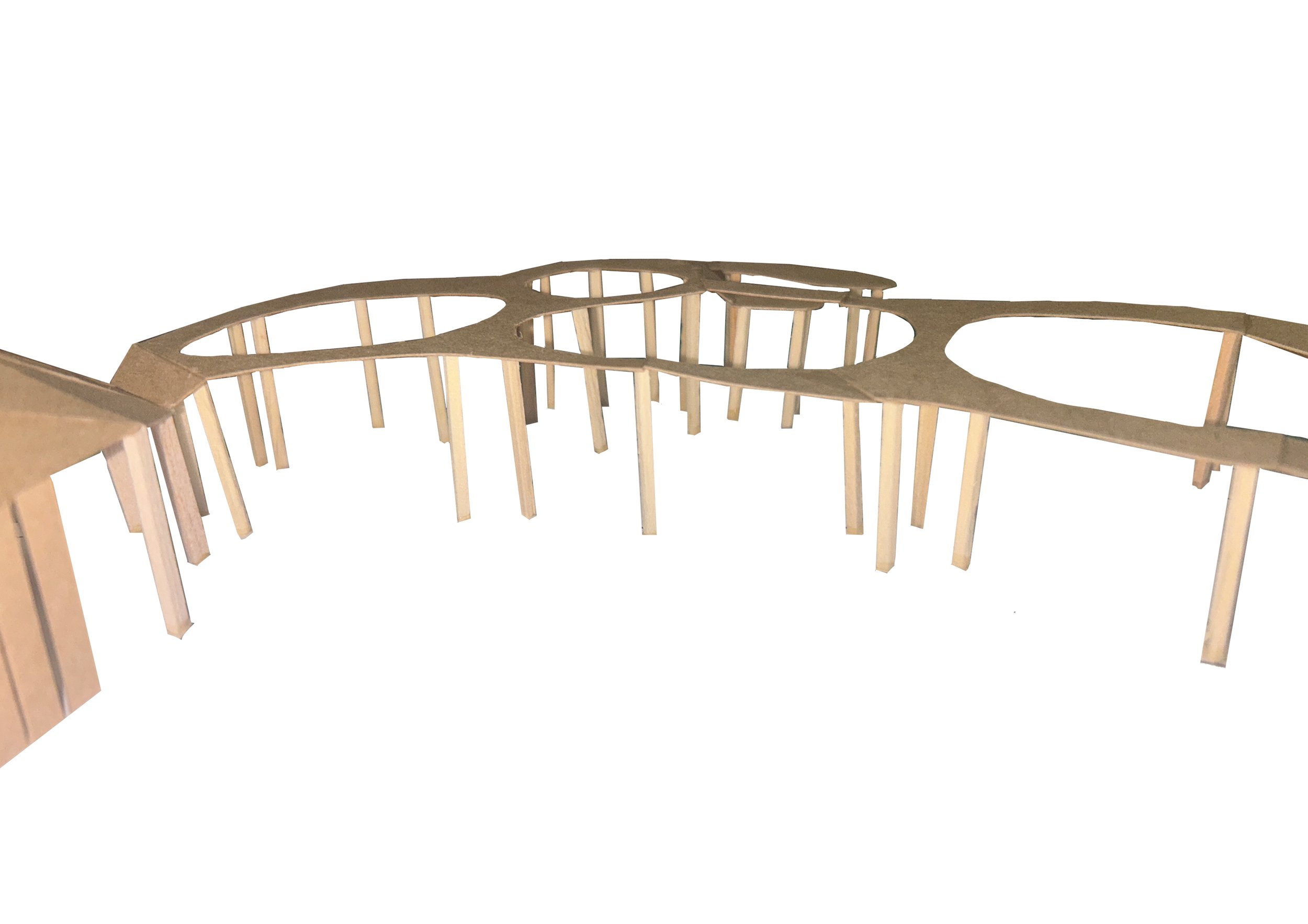 1:100 Full Model
Balsa wood and brown card