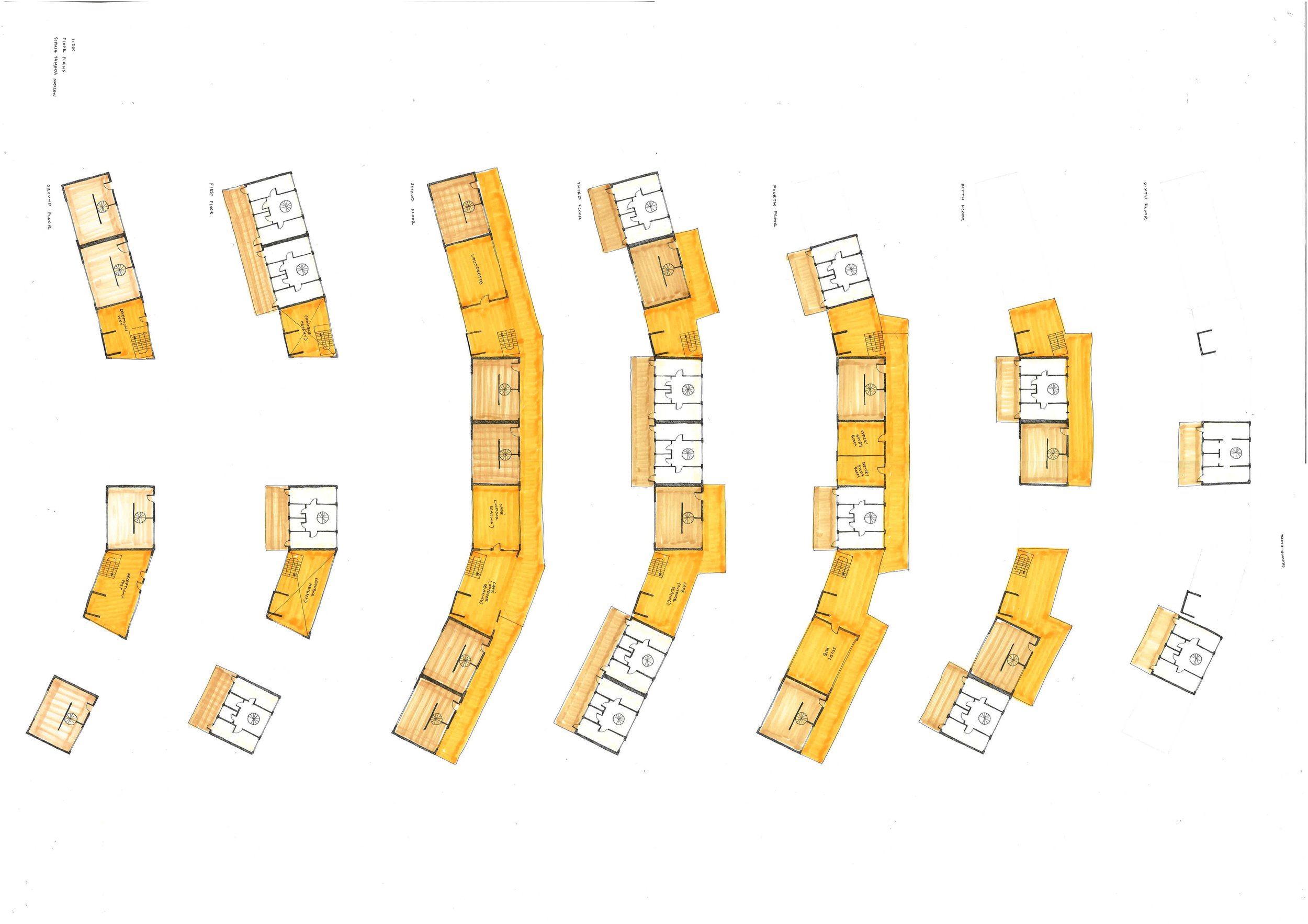 Full Floor Plan
1:200 at A1
Fineliner and marker on cartridge paper