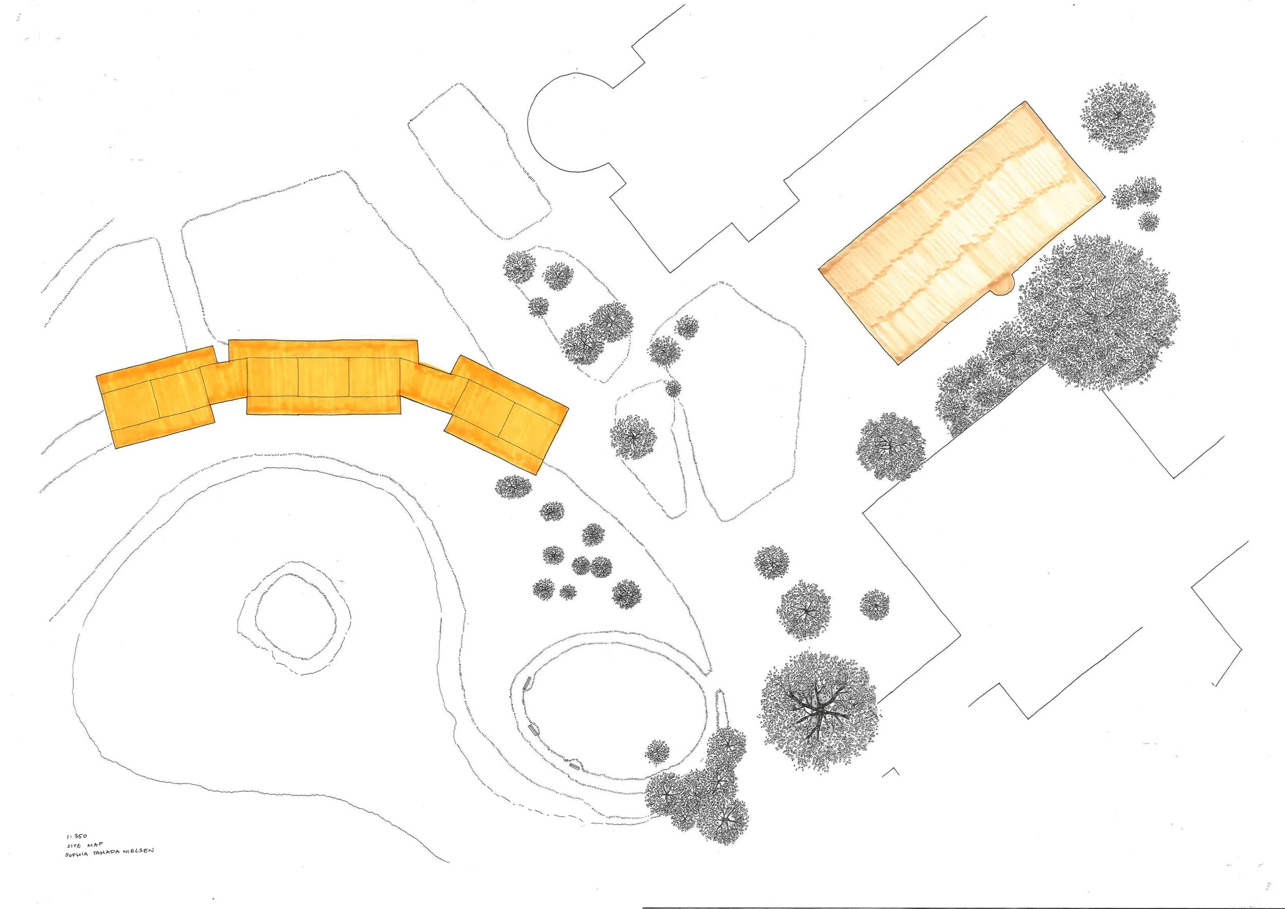 Site Perspective
1:350 at A2
Fineliner and marker on cartridge paper