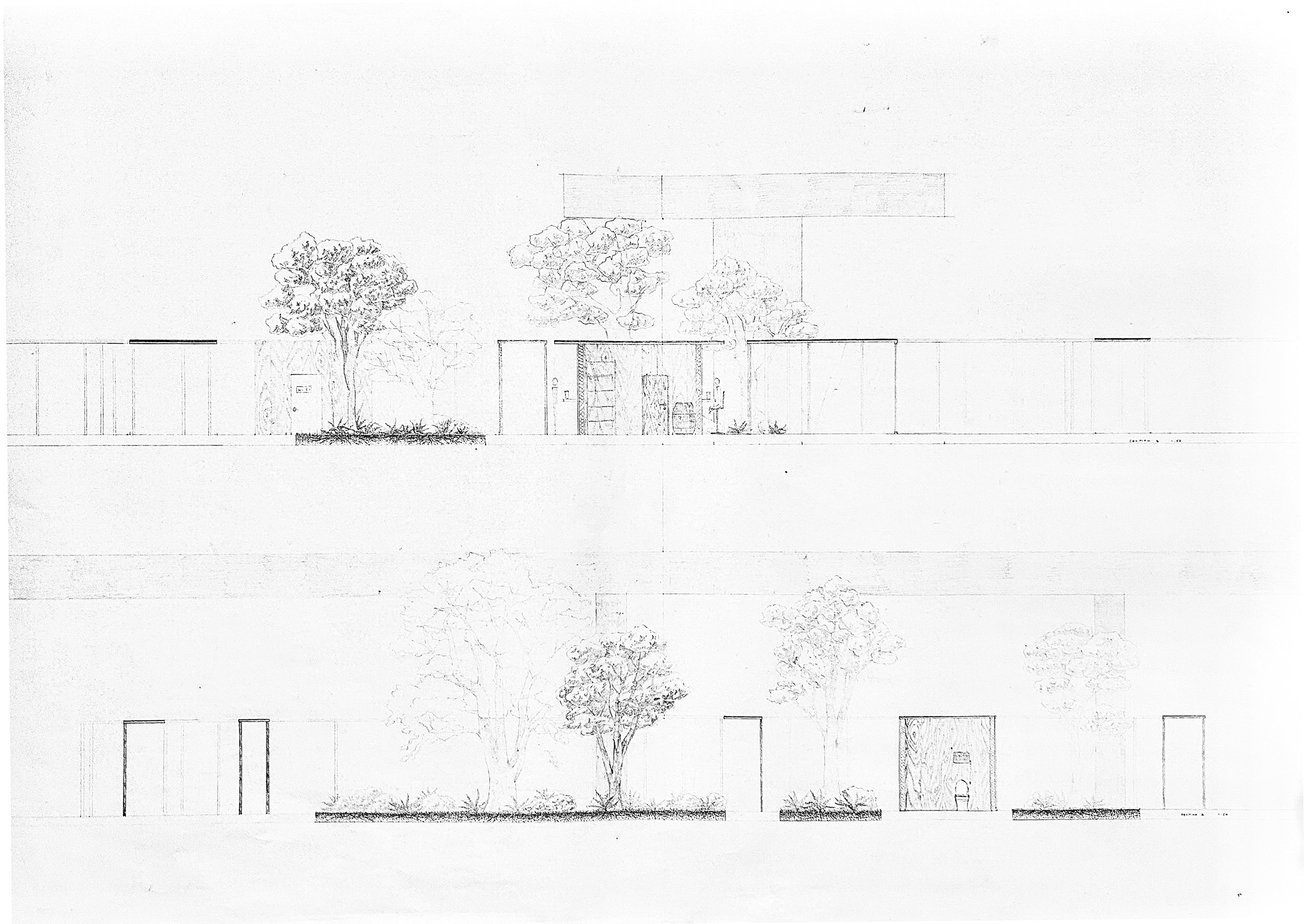 1:50 Sections
Hand drawn
Graphite pencil