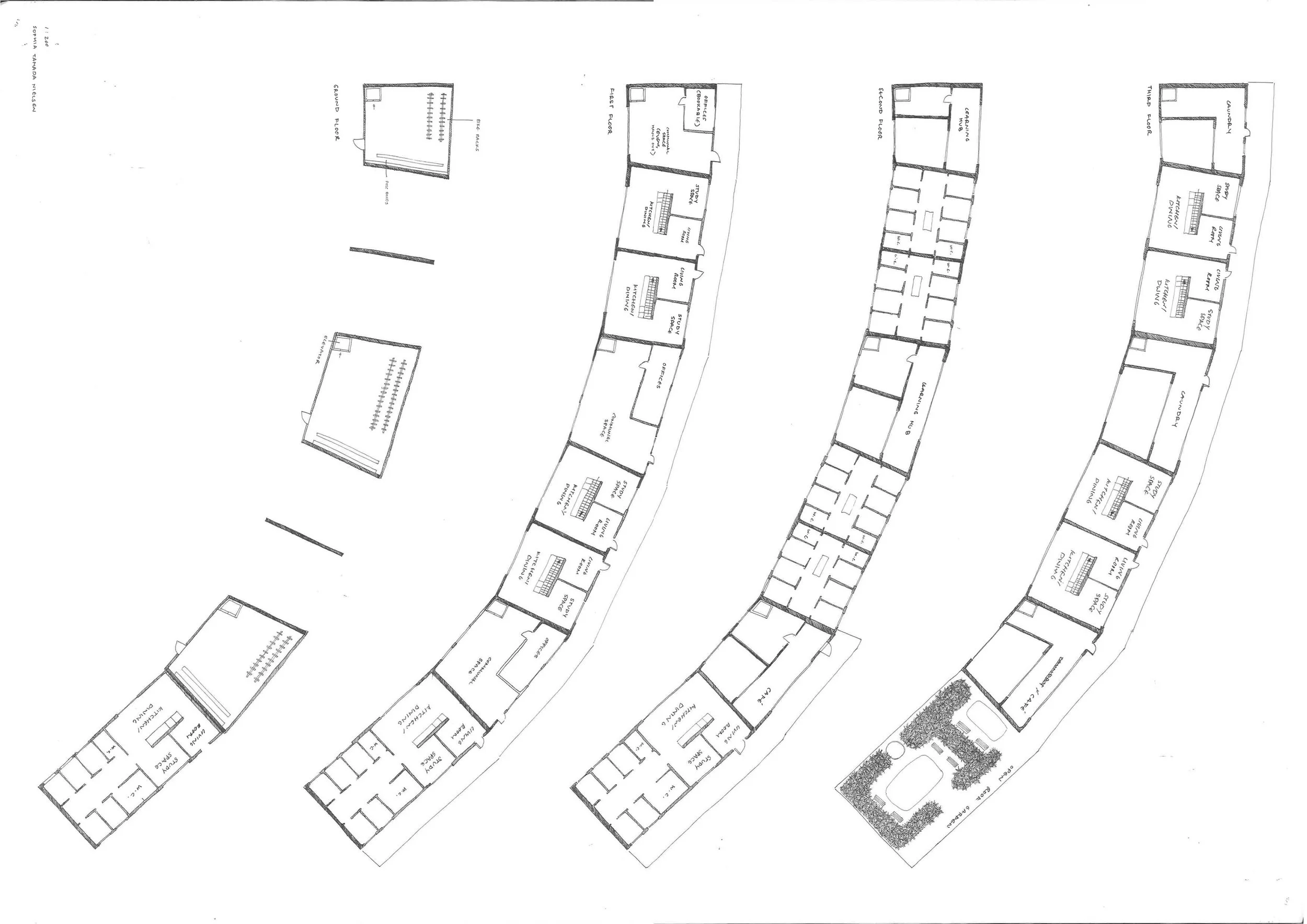 Interim Review Working Plans
1:200 at A2
Fineliner on cartridge paper