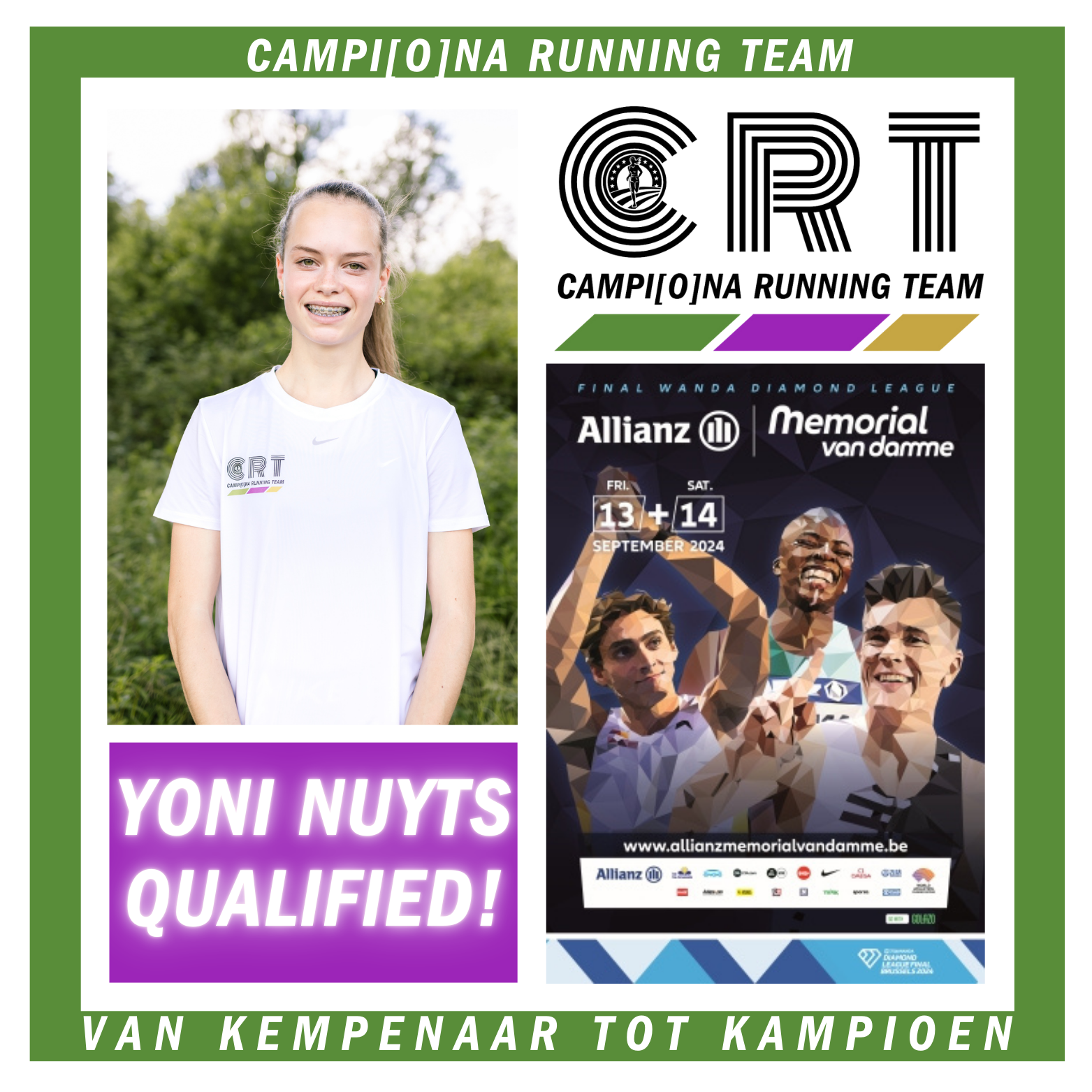 Yoni Nuyts mag deelnemen aan de Memorial Van Damme 2024!